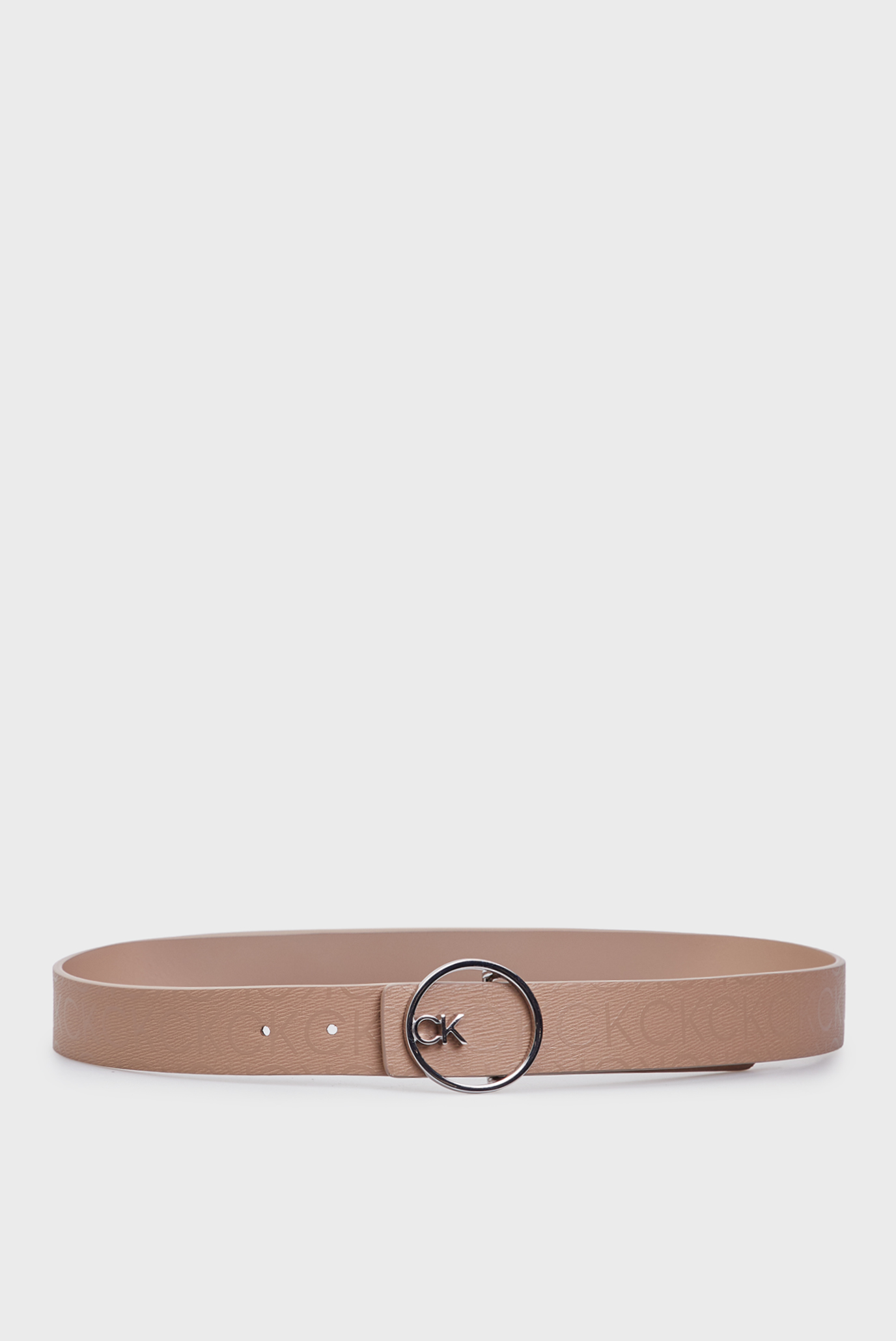 Женский бежевый двусторонний ремень CK BUCKLE REVERSIBLE BELT 3CM 1