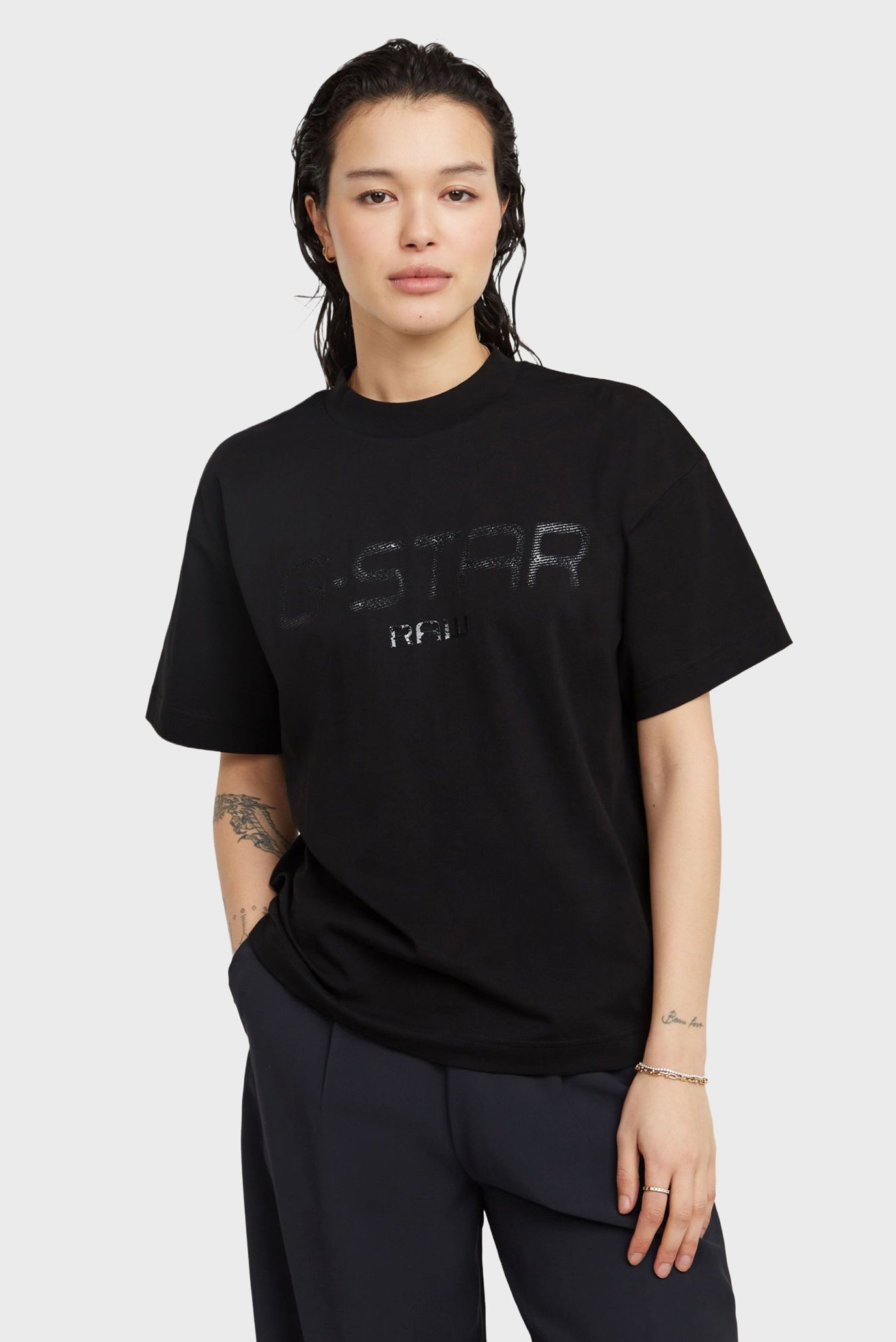 Женская черная футболка Черный XS G-Star RAW D25733,336 Женская черная футболка Черный XS G-Star RAW D25733,336