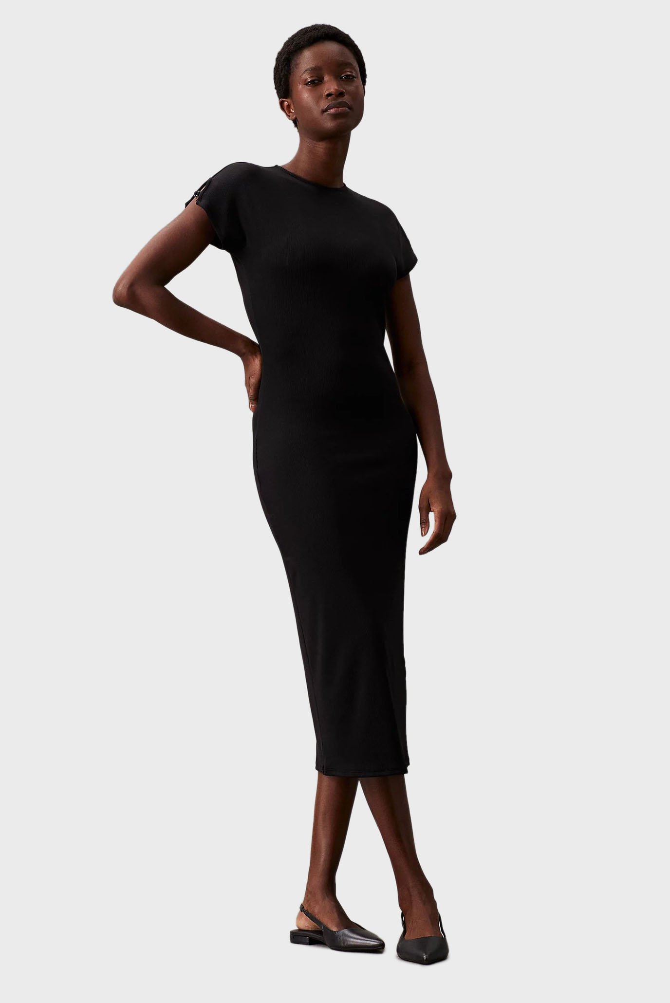 Женское черное платье Q-NOVA MIDI DRESS SS 1