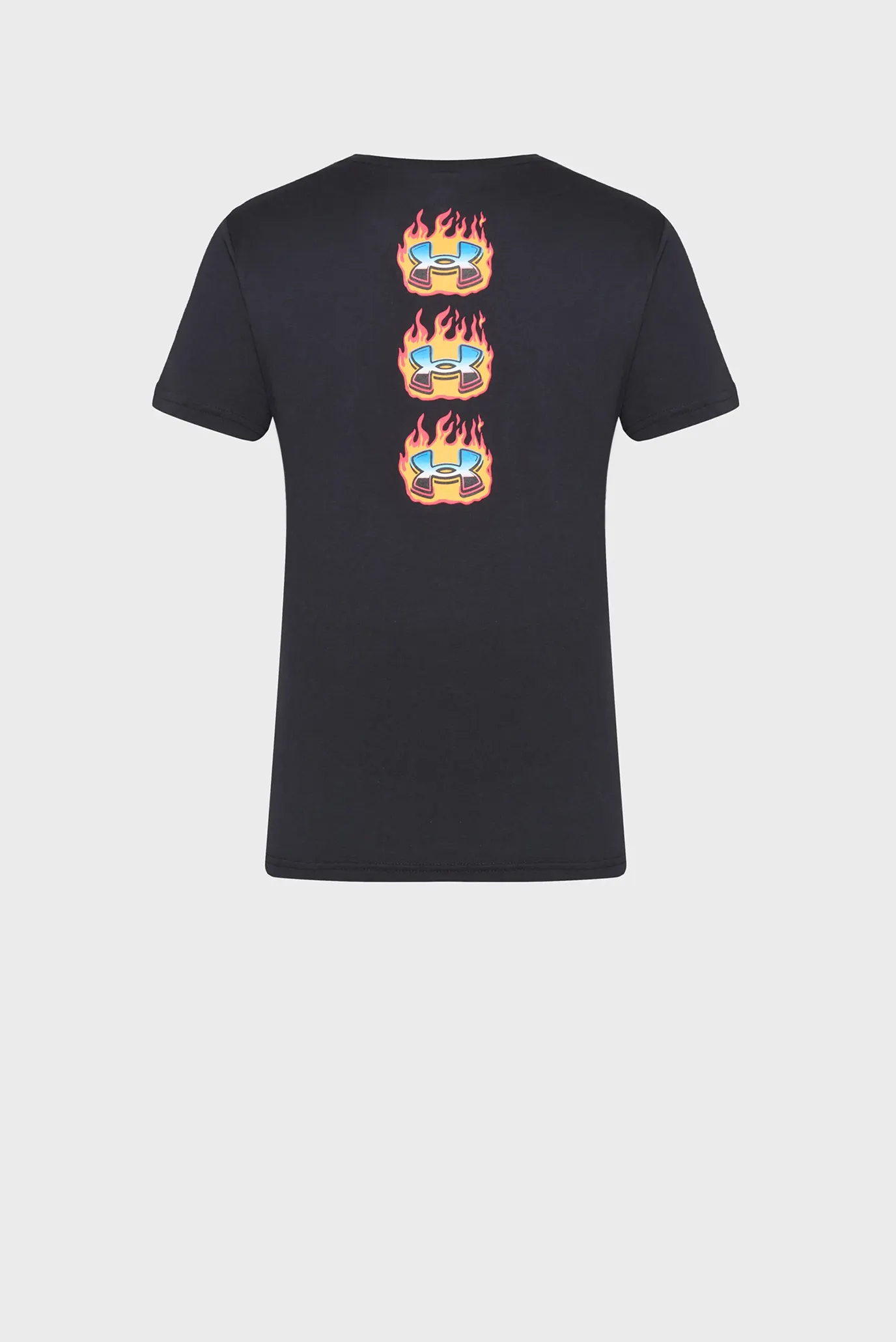 Дитяча чорна футболка UA Flame WM SS 2