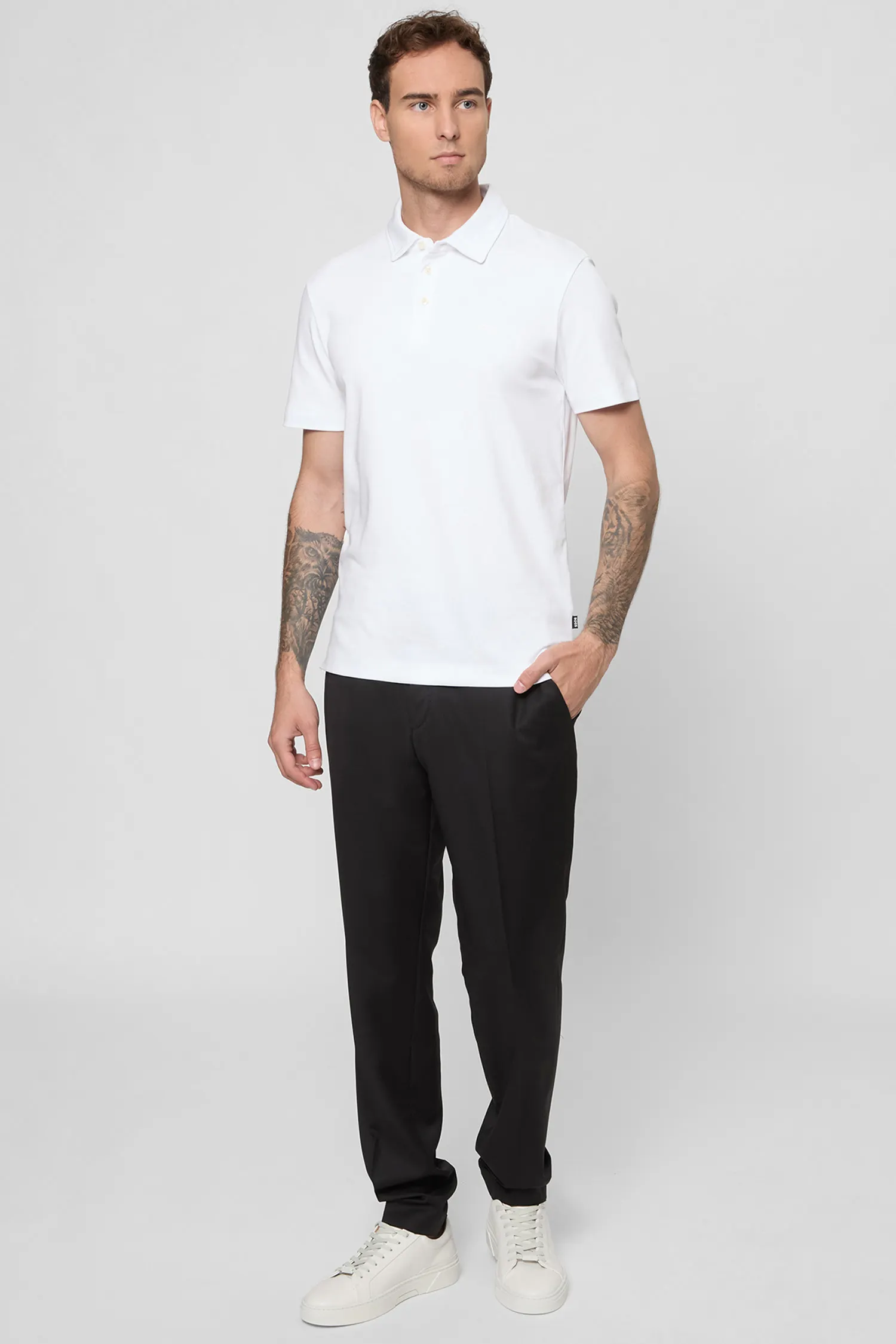 Мужское белое поло 4