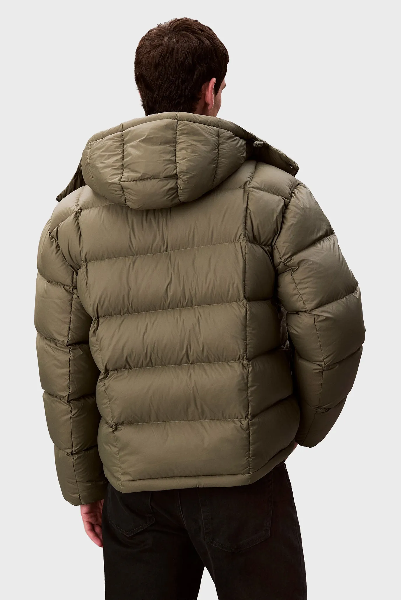 Чоловічий оливковий пуховик QUILTED DETACHABLE 4