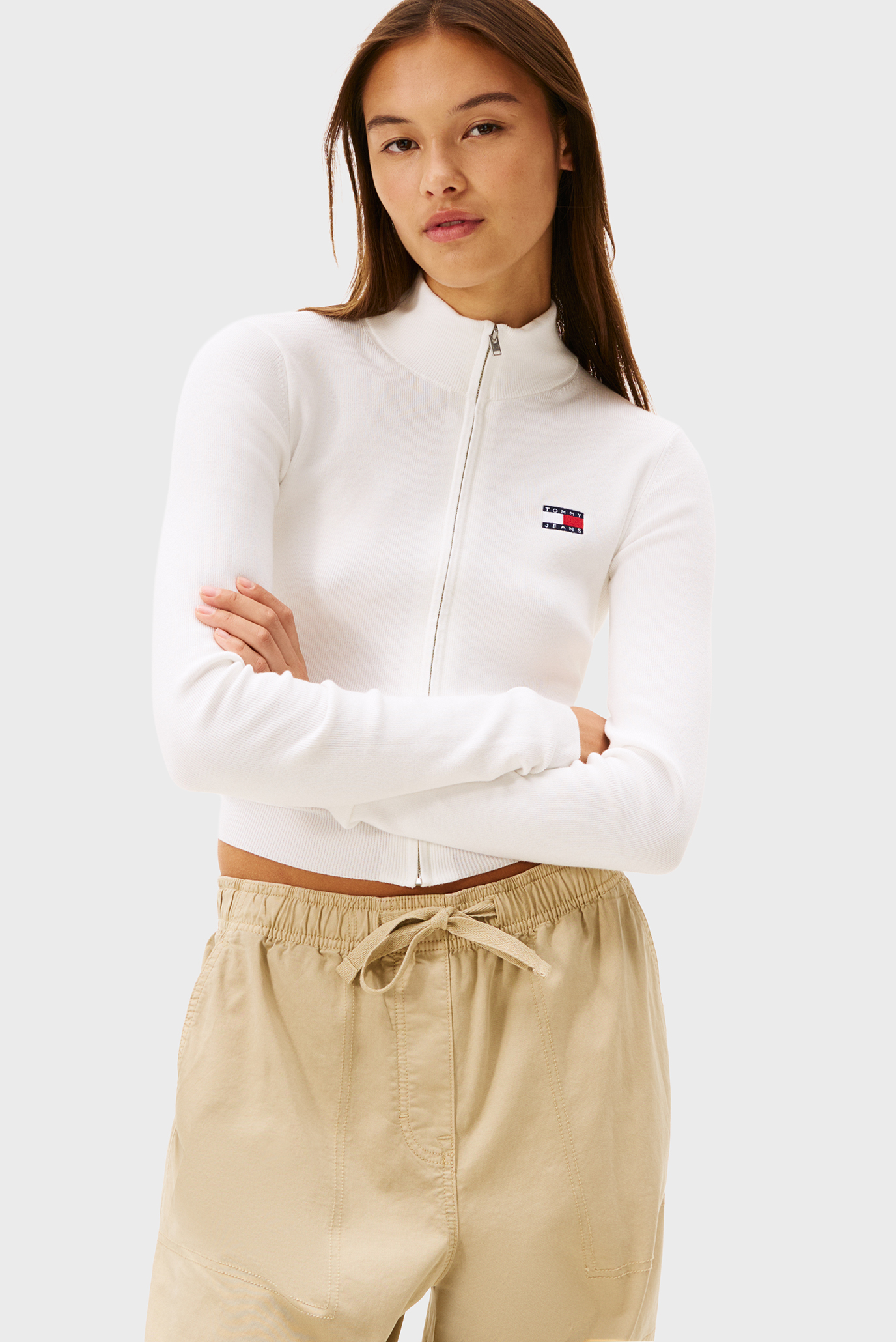 Женский белый кардиган ZIP HIGH Белый M Tommy Jeans DW0DW20967 Женский белый кардиган ZIP HIGH Белый M Tommy Jeans DW0DW20967