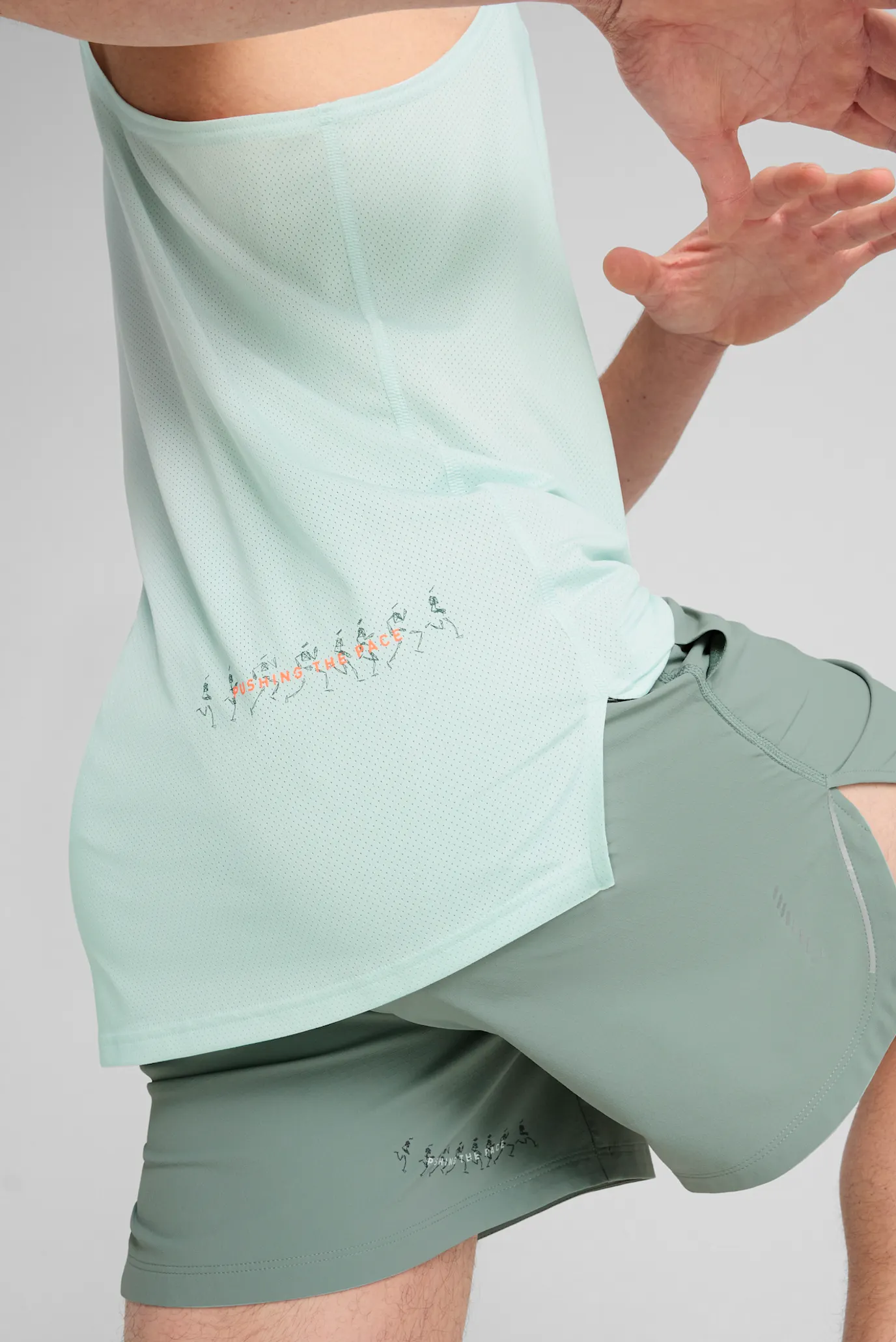 Мужская мятная майка Graphic Mesh Running Singlet Men 5