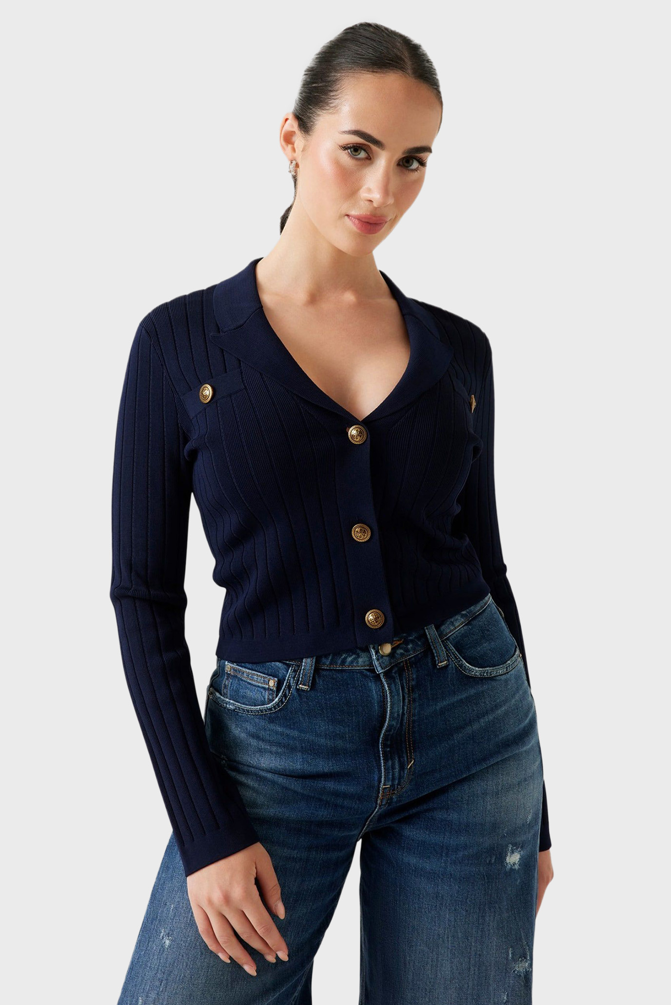 Женский темно-синий кардиган Синий XS Guess W5YR11.Z0130;G7V2 Женский темно-синий кардиган Синий XS Guess W5YR11.Z0130;G7V2