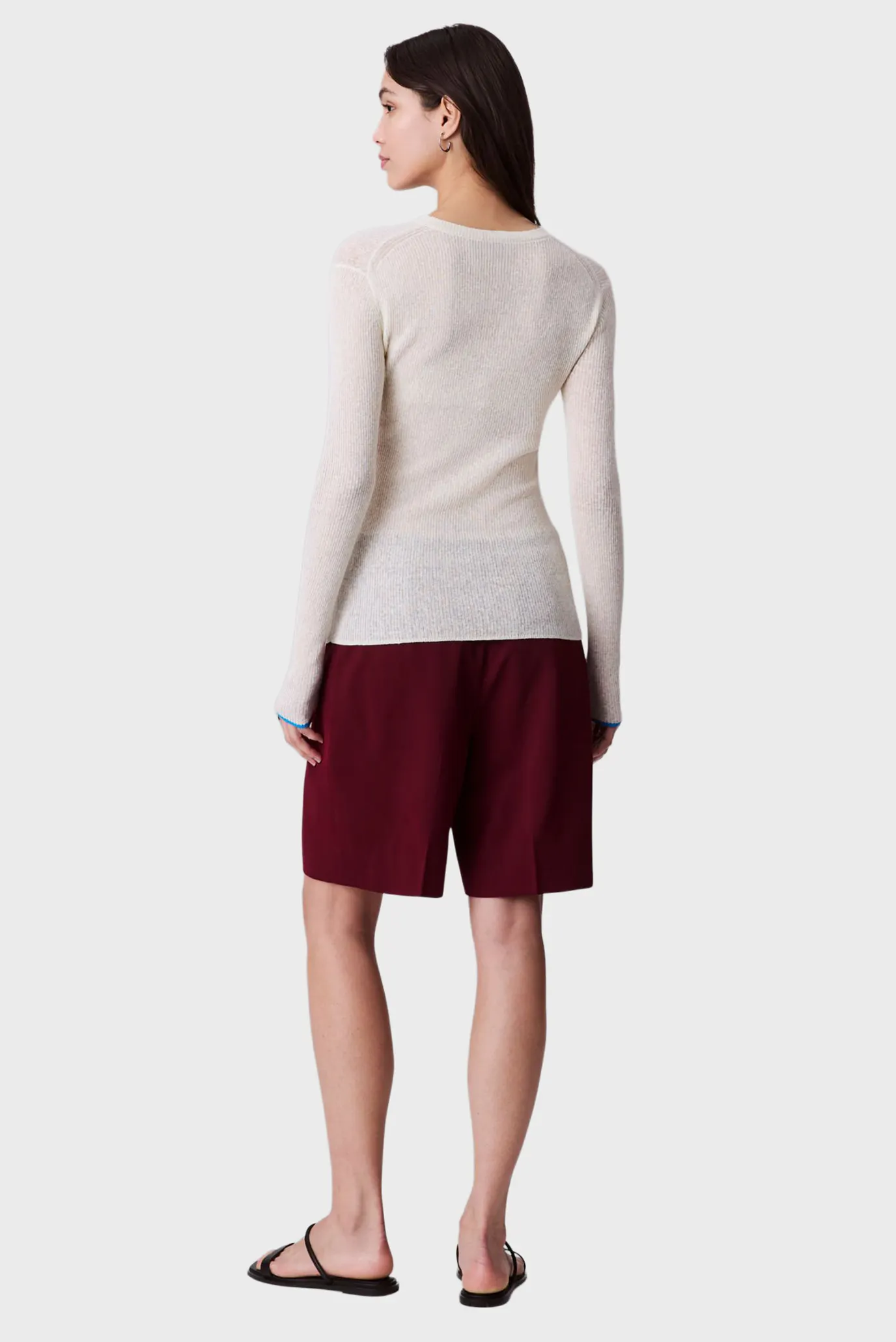 Женский белый джемпер Mixed Media Stripe 4