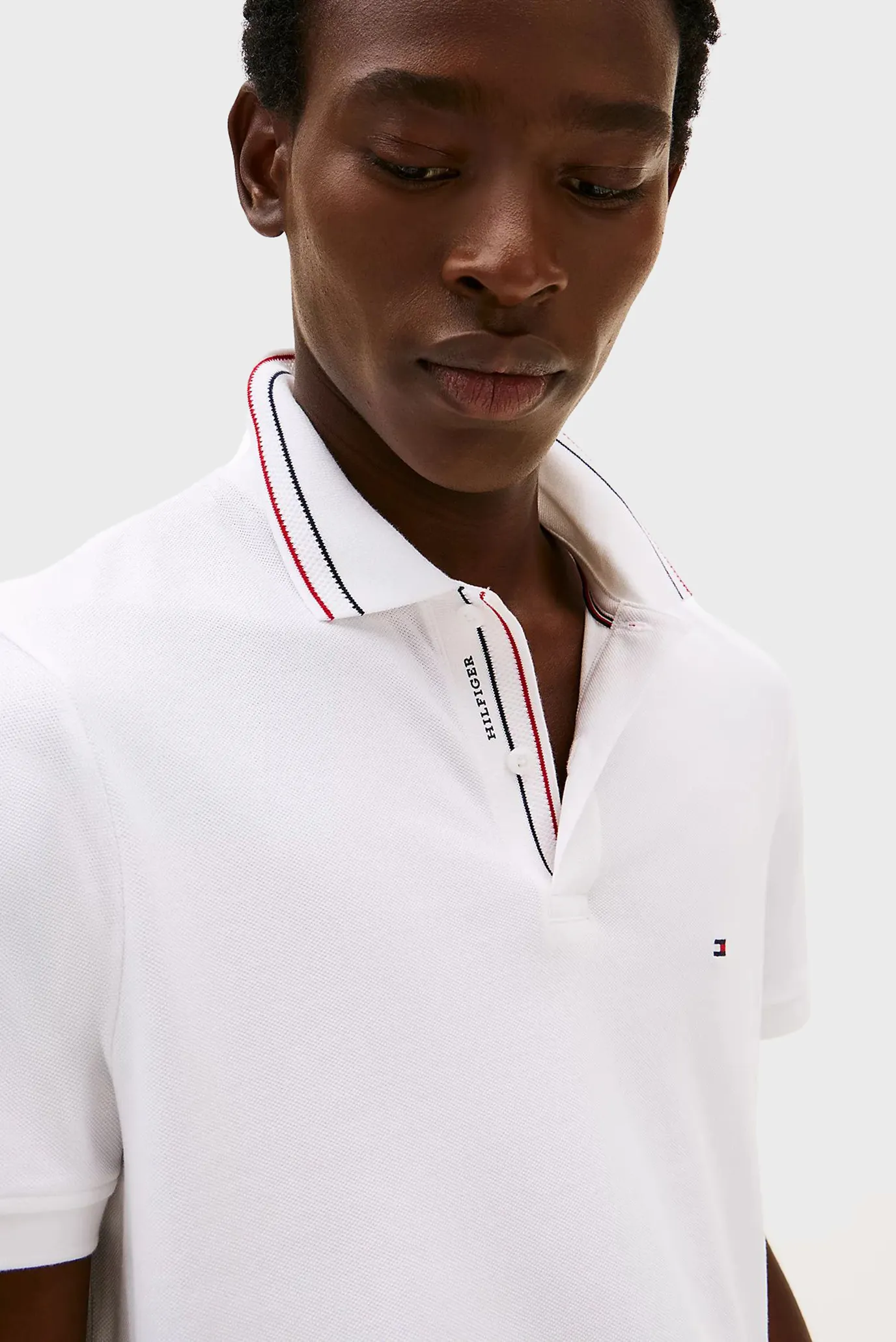 Чоловіче біле поло PLACKET INTEREST REG 4