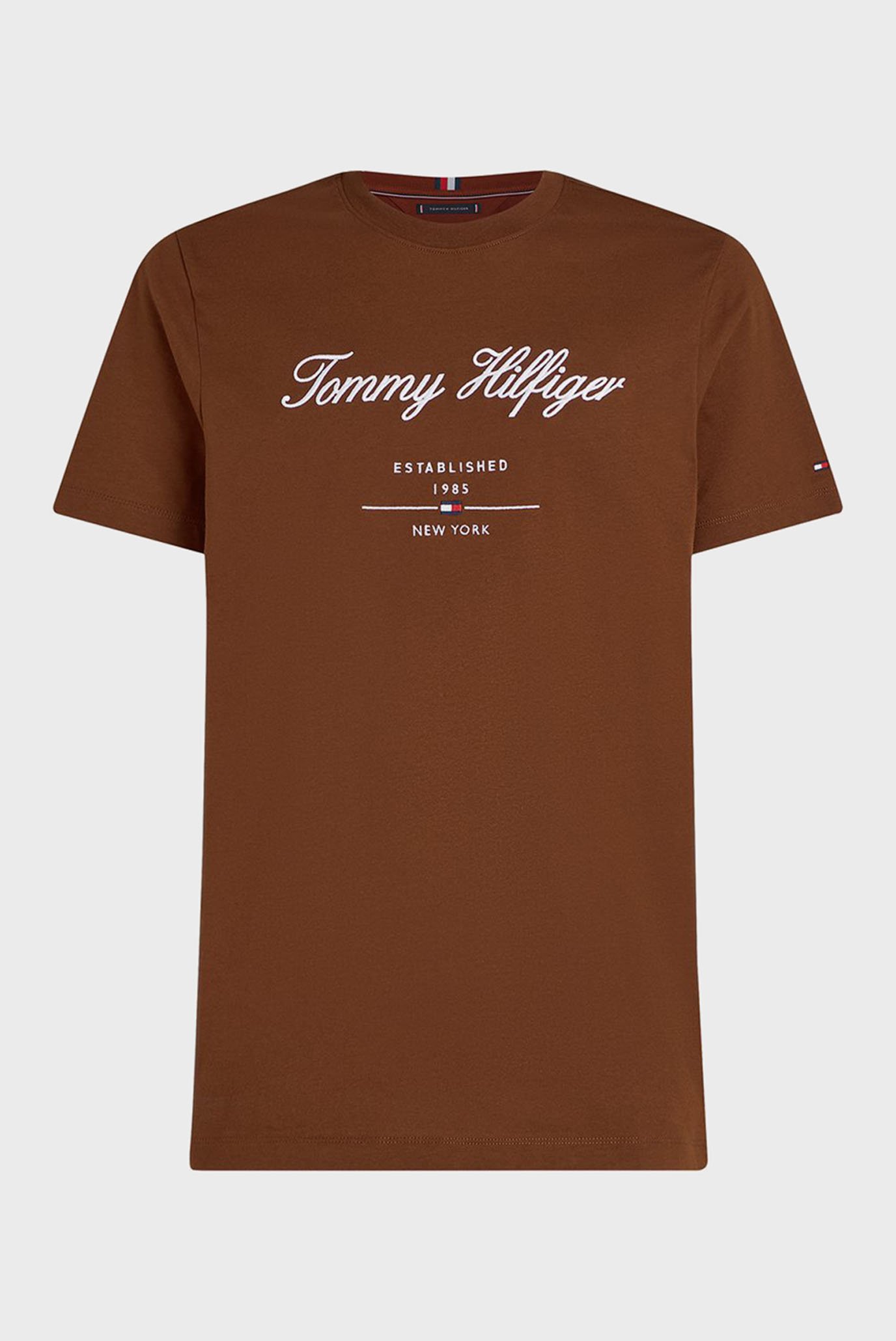 Чоловіча коричнева футболка SCRIPT LOGO TEE 1