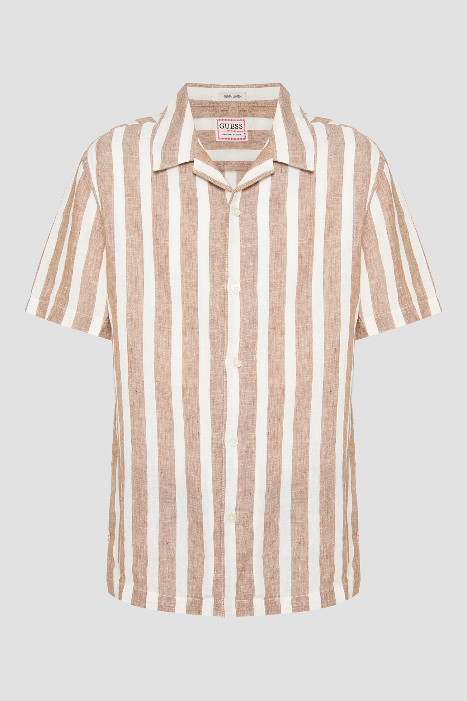 Мужская льняная рубашка в полоску Разноцветный S Guess M5GH76.WH3J0;S13O