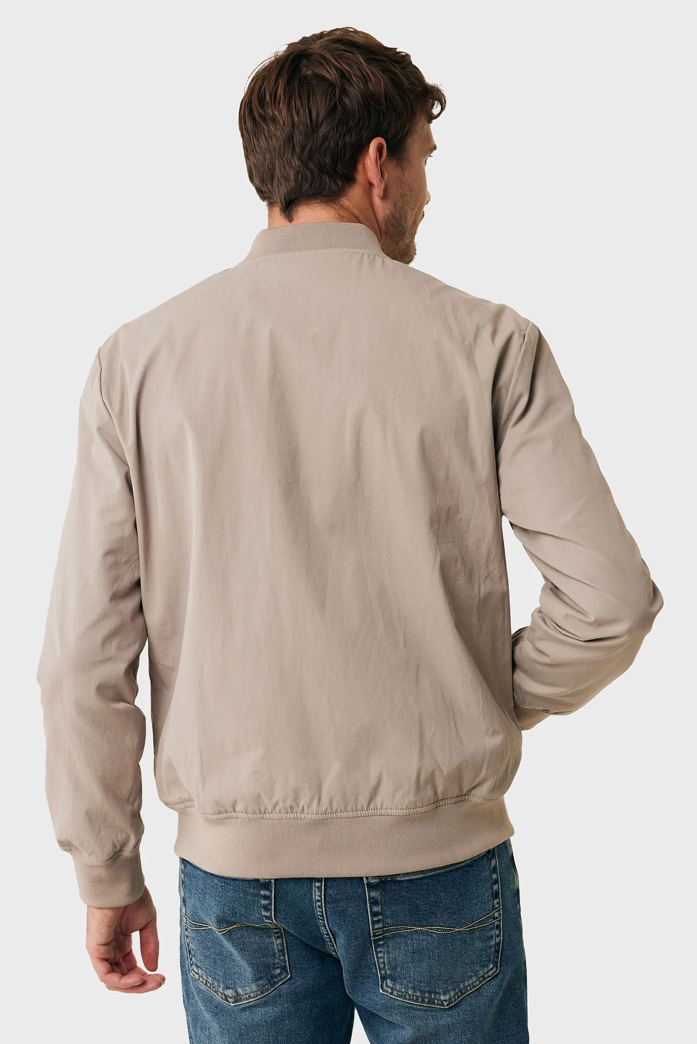 Чоловічий бежевий бомбер Cotton blend bomber jacket 3