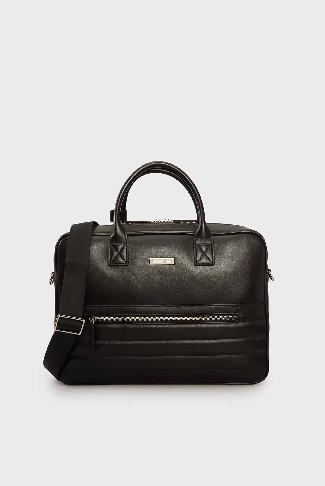 Чоловіча чорна шкіряна сумка для ноутбука 1