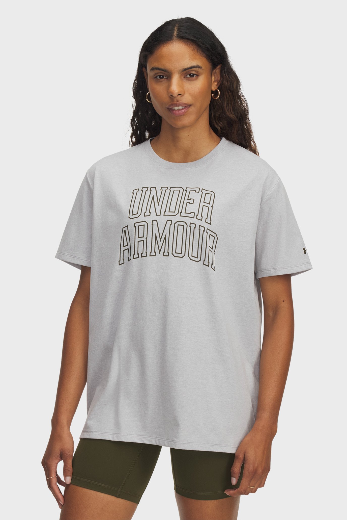 Женская светло-серая футболка Rival OS Campus Tee Серый M Under Armour 6007883-011 Женская светло-серая футболка Rival OS Campus Tee Серый M Under Armour 6007883-011