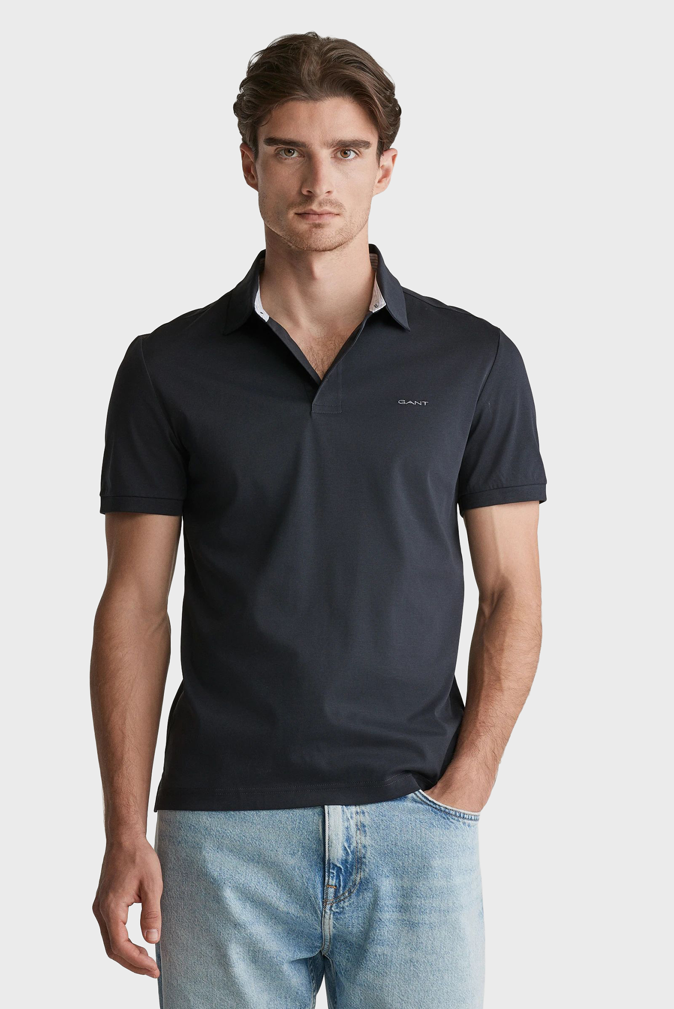 Мужское черное поло MERCERIZED SS POLO Черный XXL Gant 2014027 Мужское черное поло MERCERIZED SS POLO Черный XXL Gant 2014027