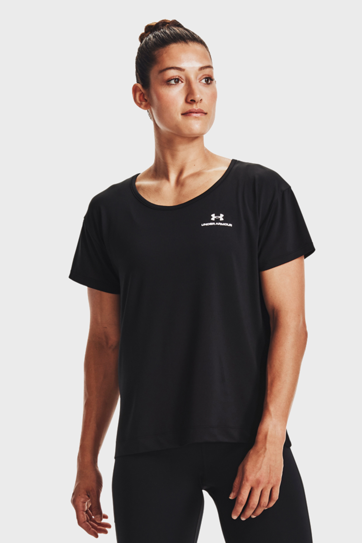 Жіноча чорна футболка UA Rush Energy Core SS 1