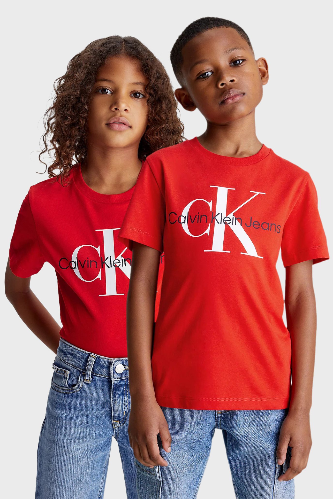 Детская красная футболка CK MONOGRAM SS 1