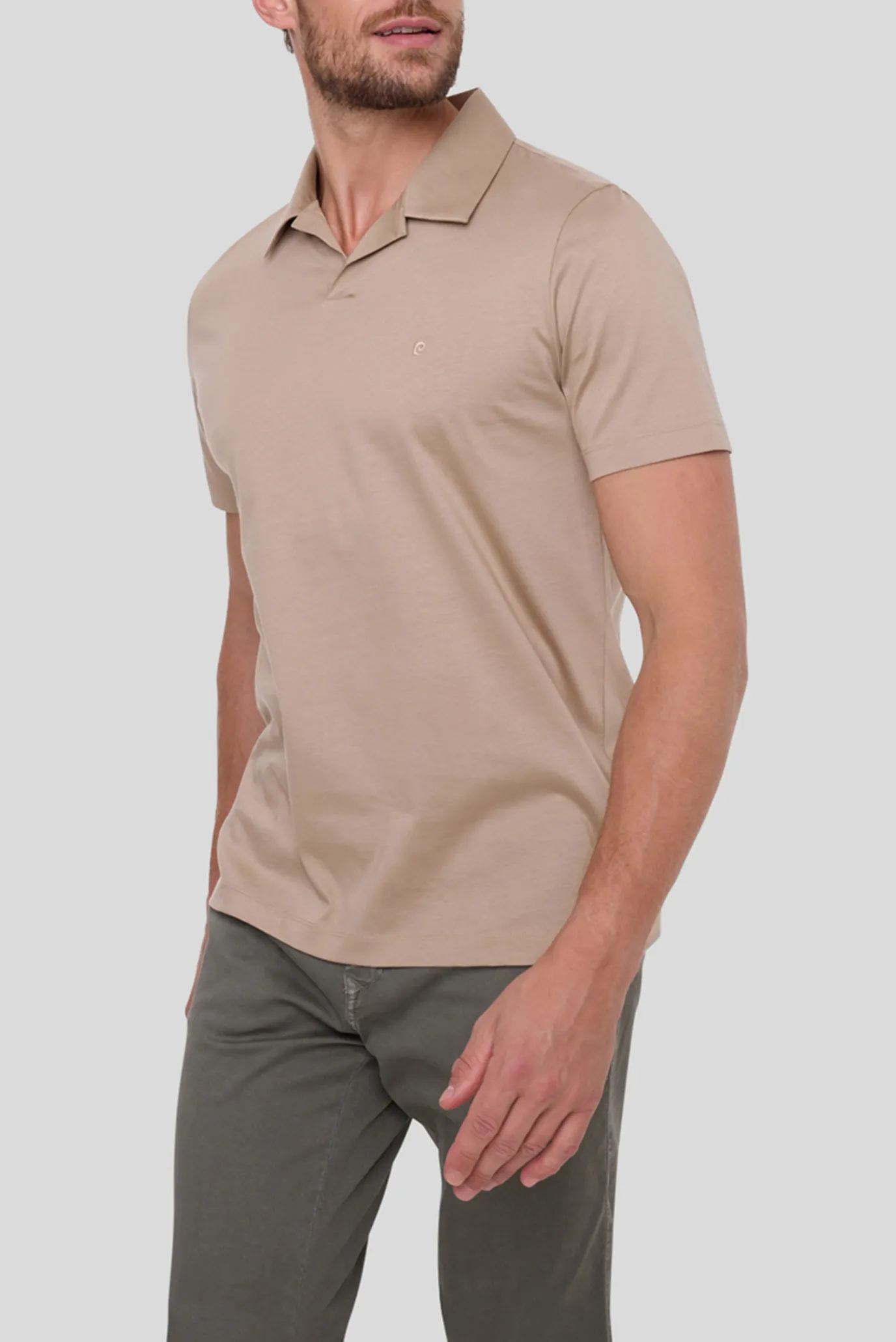 Чоловіче бежеве поло 3