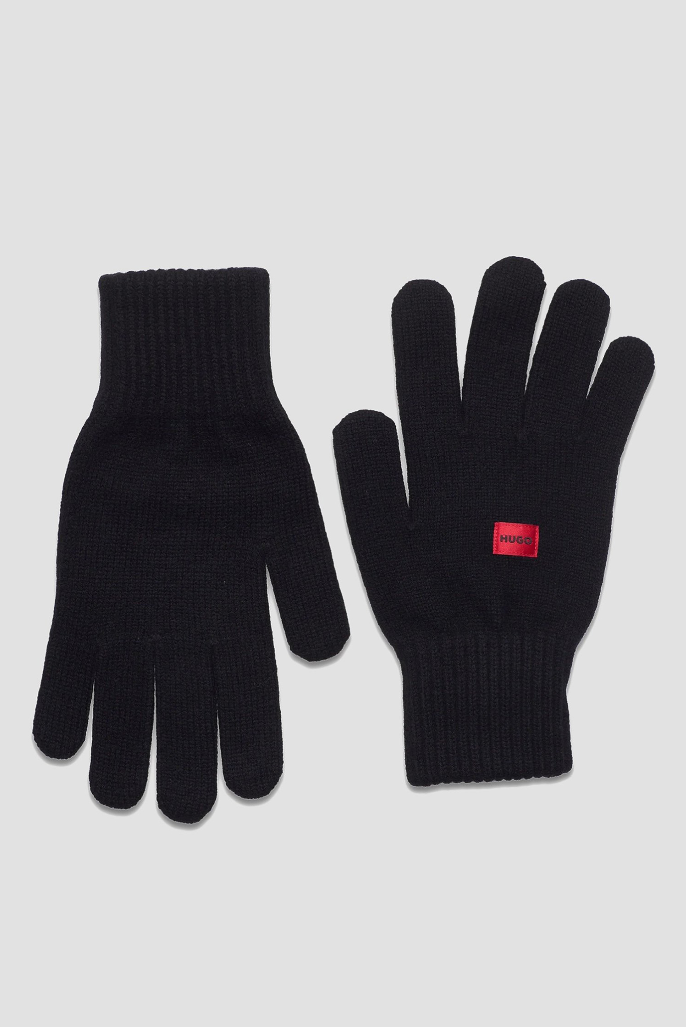 Чоловічі чорні вовняні рукавички 1