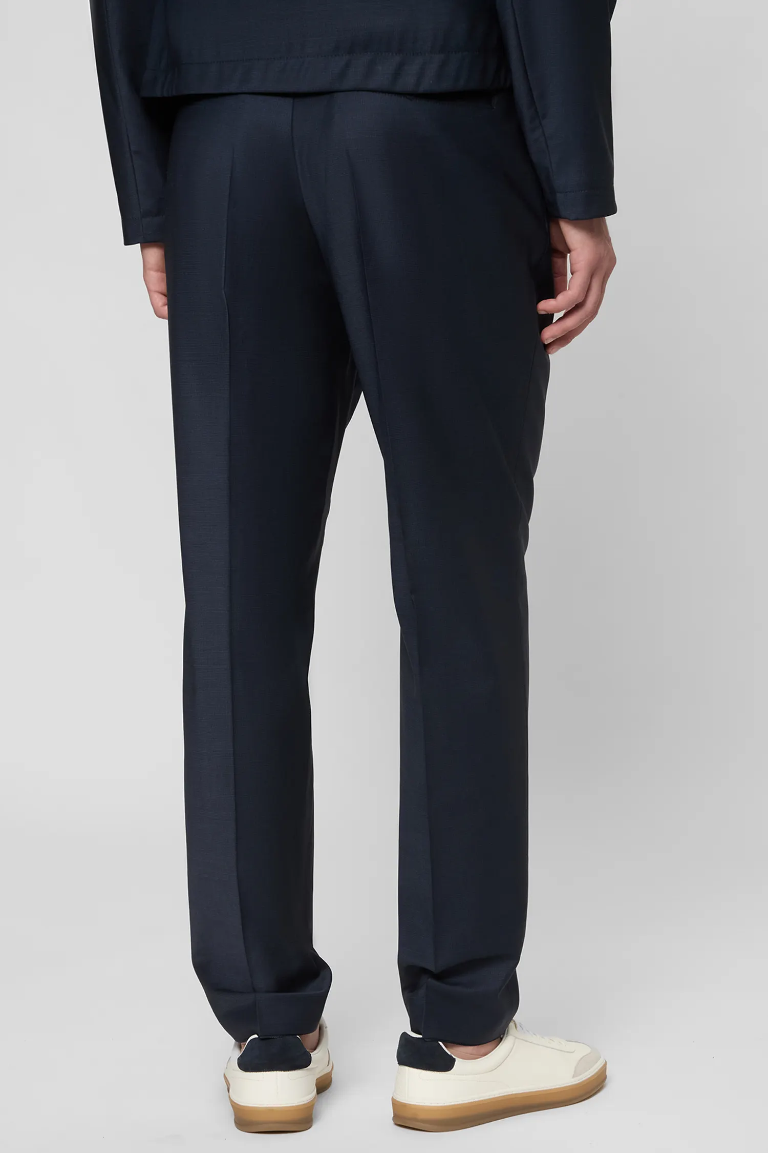 Мужской темно-синий шерстяной костюм (кофта, брюки) 5