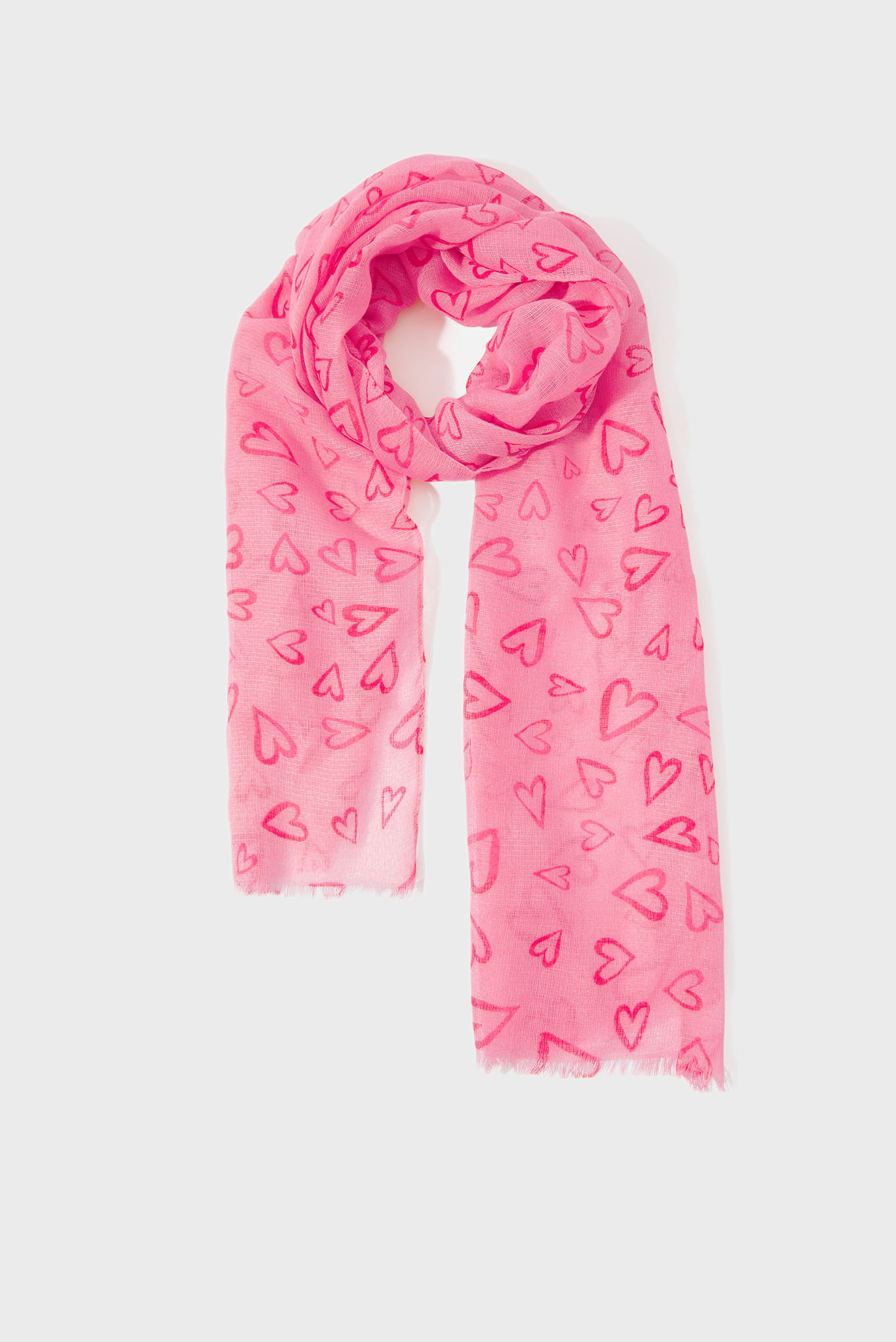 Жіночий рожевий шарф Hearts Print Scarf 1