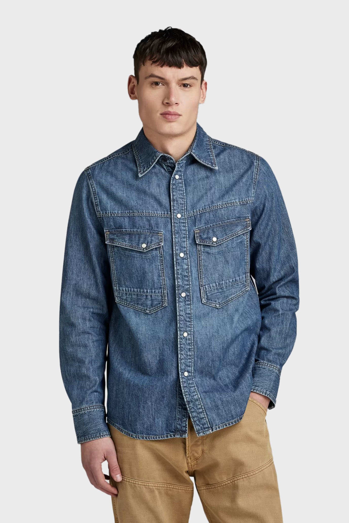Мужская синяя джинсовая рубашка Dakota regular shirt 1