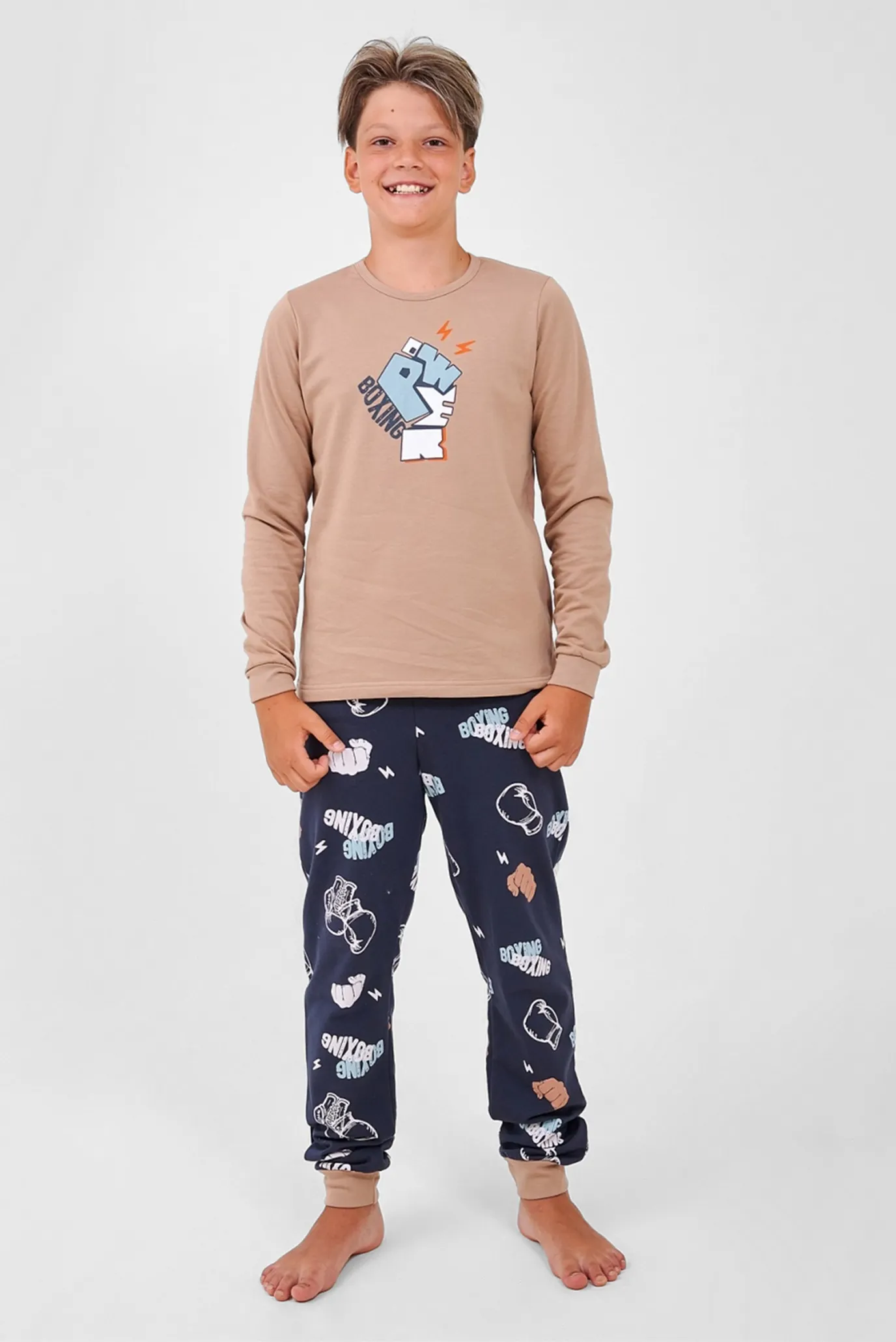 Дитяча піжама з візерунком (лонгслів, брюки) 1