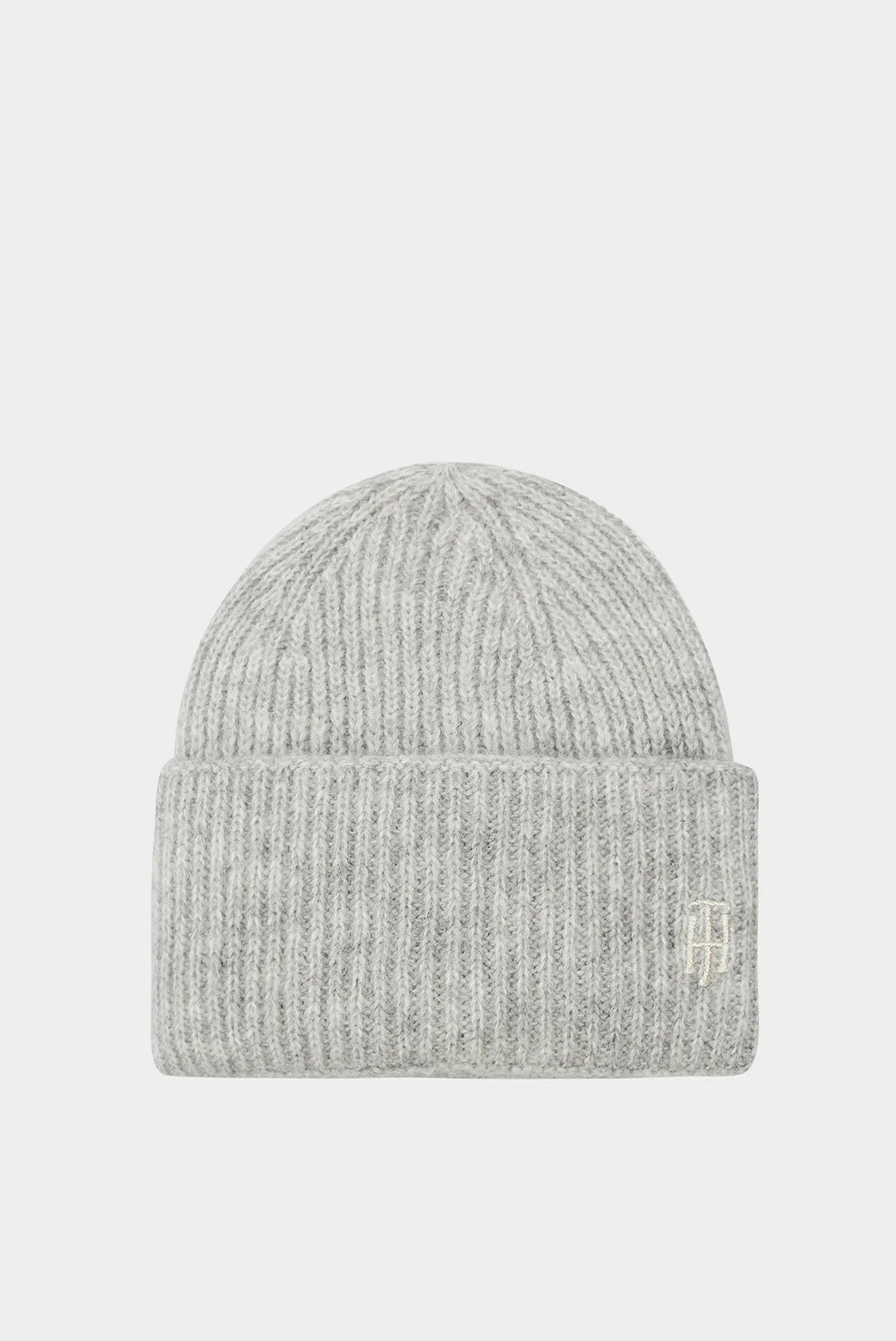 Женская серая шапка TH EFFORTLESS BEANIE 1