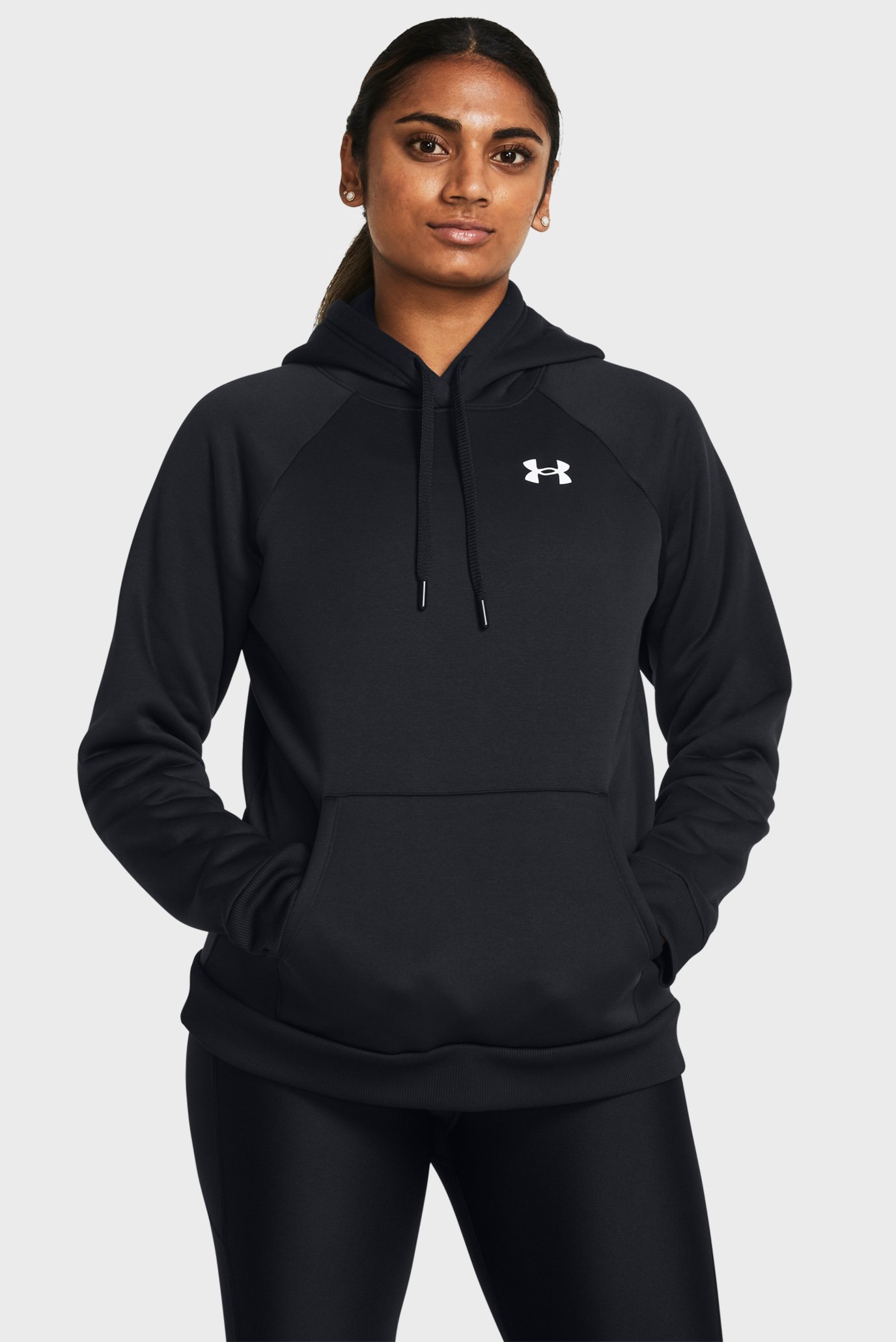 Жіноче чорне худі UA Armour Fleece Hoodie 1