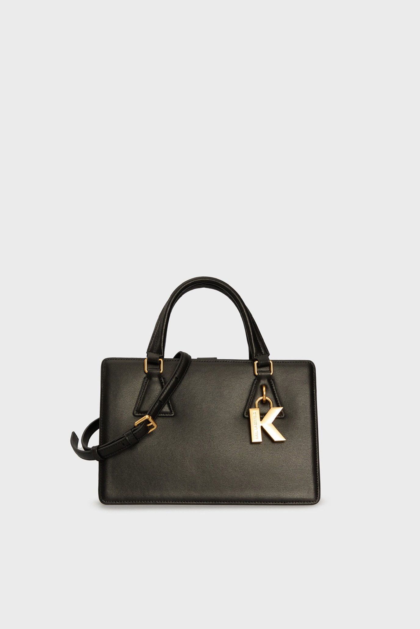 Женская черная кожаная сумка k lock md top handle Черный ONESIZE Karl Lagerfeld 240W3196 Женская черная кожаная сумка k lock md top handle Черный ONESIZE Karl Lagerfeld 240W3196