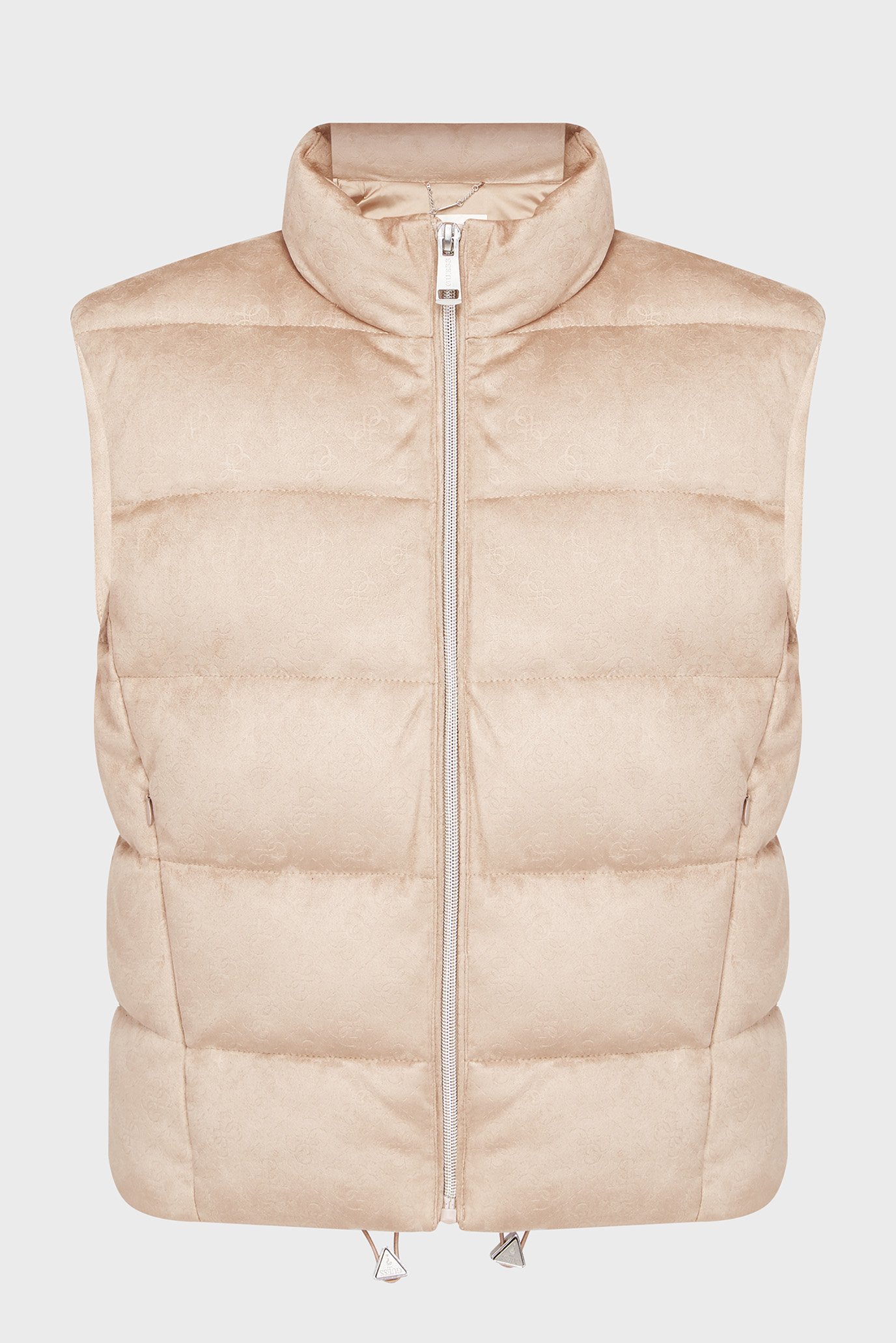 Жіночий бежевий велюровий жилет з візерунком JOLE SUEDE PUFFER VEST 1