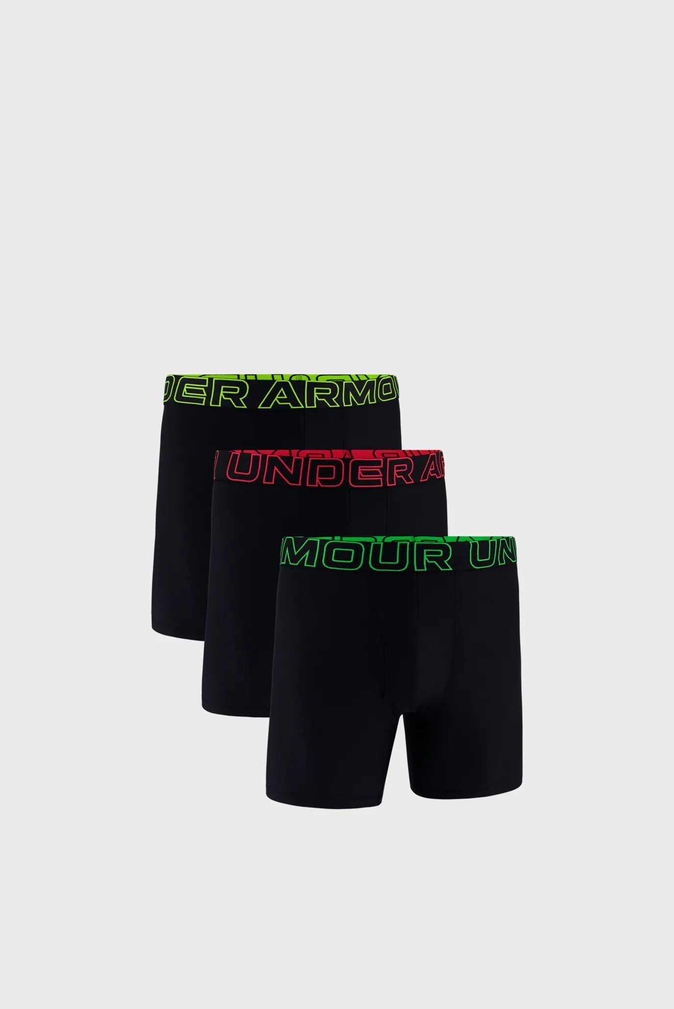 Чоловічі чорні боксери (3 шт) UA PERFORMANCE TECH MESH -SOLID 6 IN 3PK 1