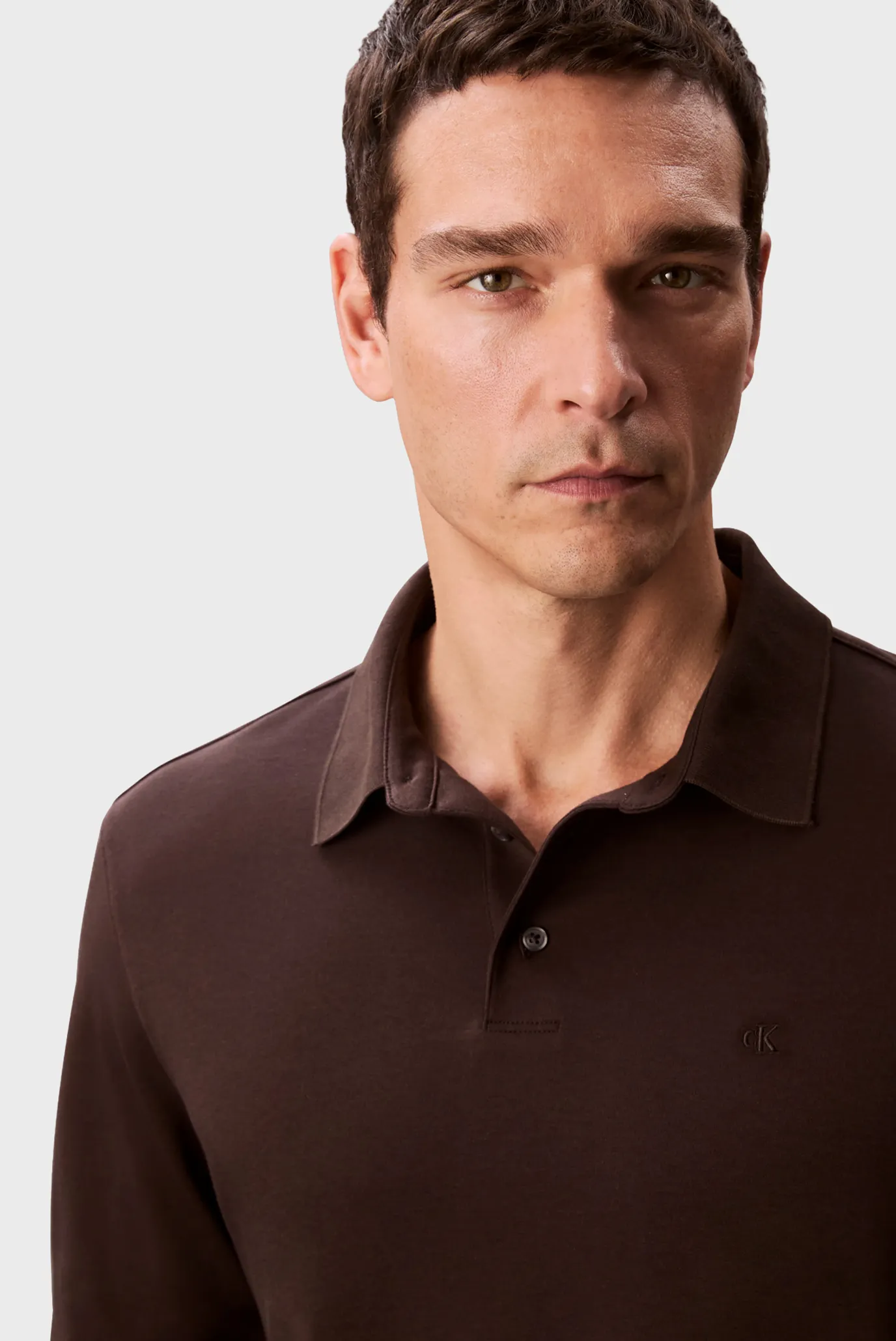 Чоловіче коричневе поло LS SUPIMA COTTON SOLID POLO 5