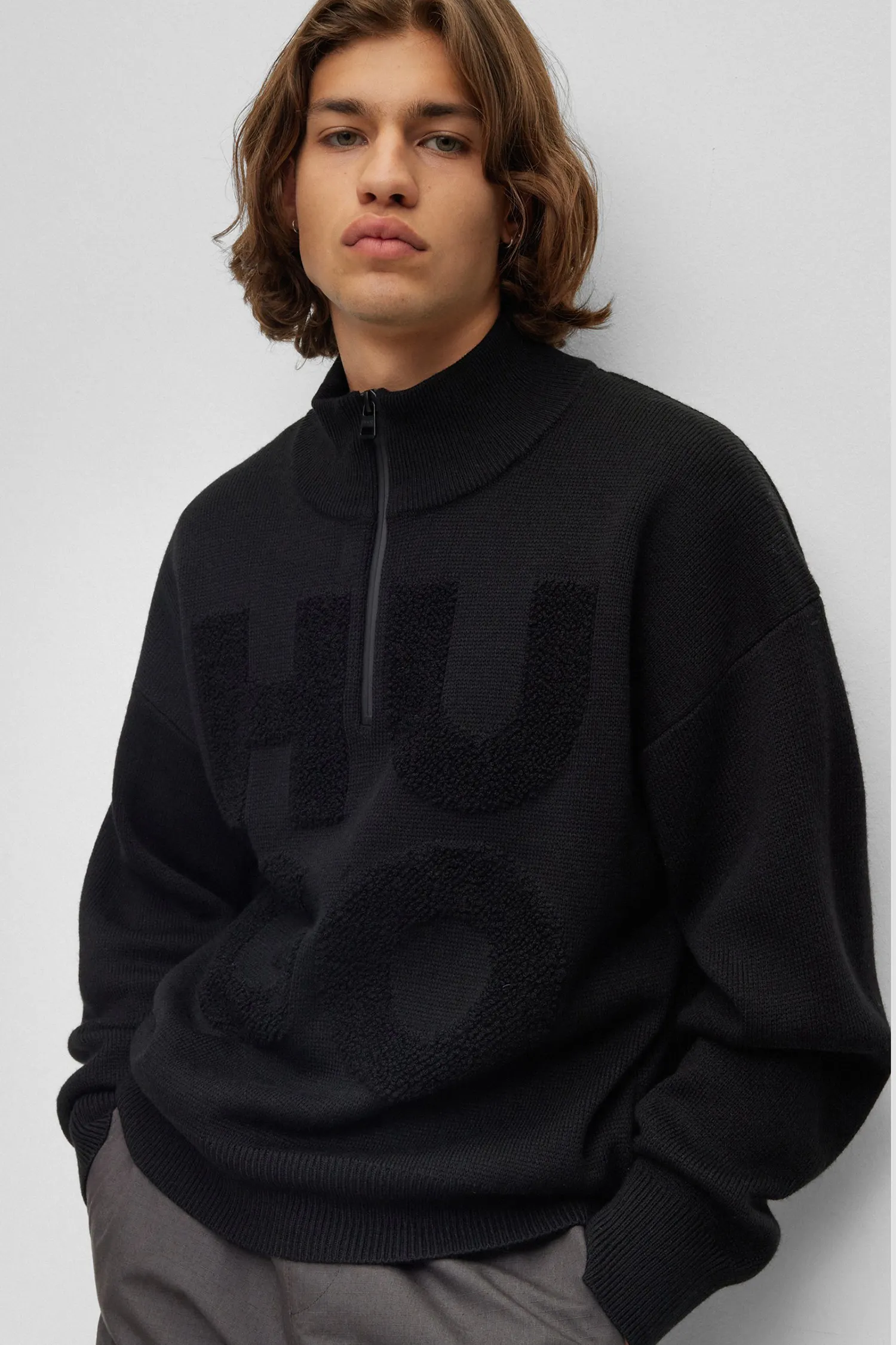 Мужская черная шерстяная кофта 4