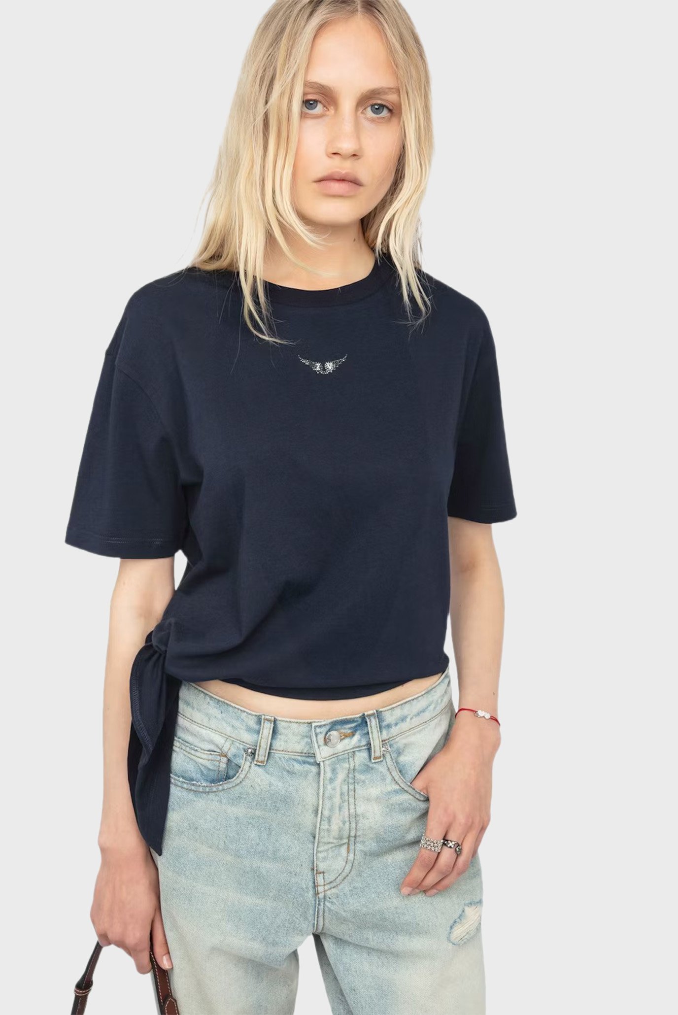 Женская темно-синяя футболка Edda Синий S ZADIG&VOLTAIRE JWTS02842_ENCRE Женская темно-синяя футболка Edda Синий S ZADIG&VOLTAIRE JWTS02842_ENCRE