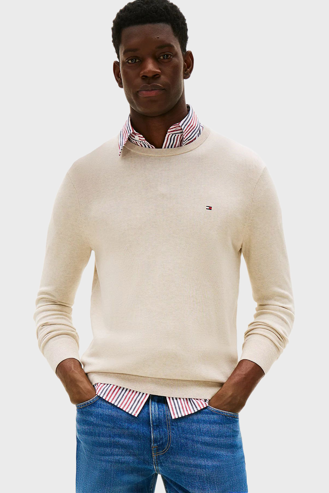 Мужской бежевый джемпер ESSENTIAL Бежевый XXL Tommy Hilfiger MW0MW39999 Мужской бежевый джемпер ESSENTIAL Бежевый XXL Tommy Hilfiger MW0MW39999