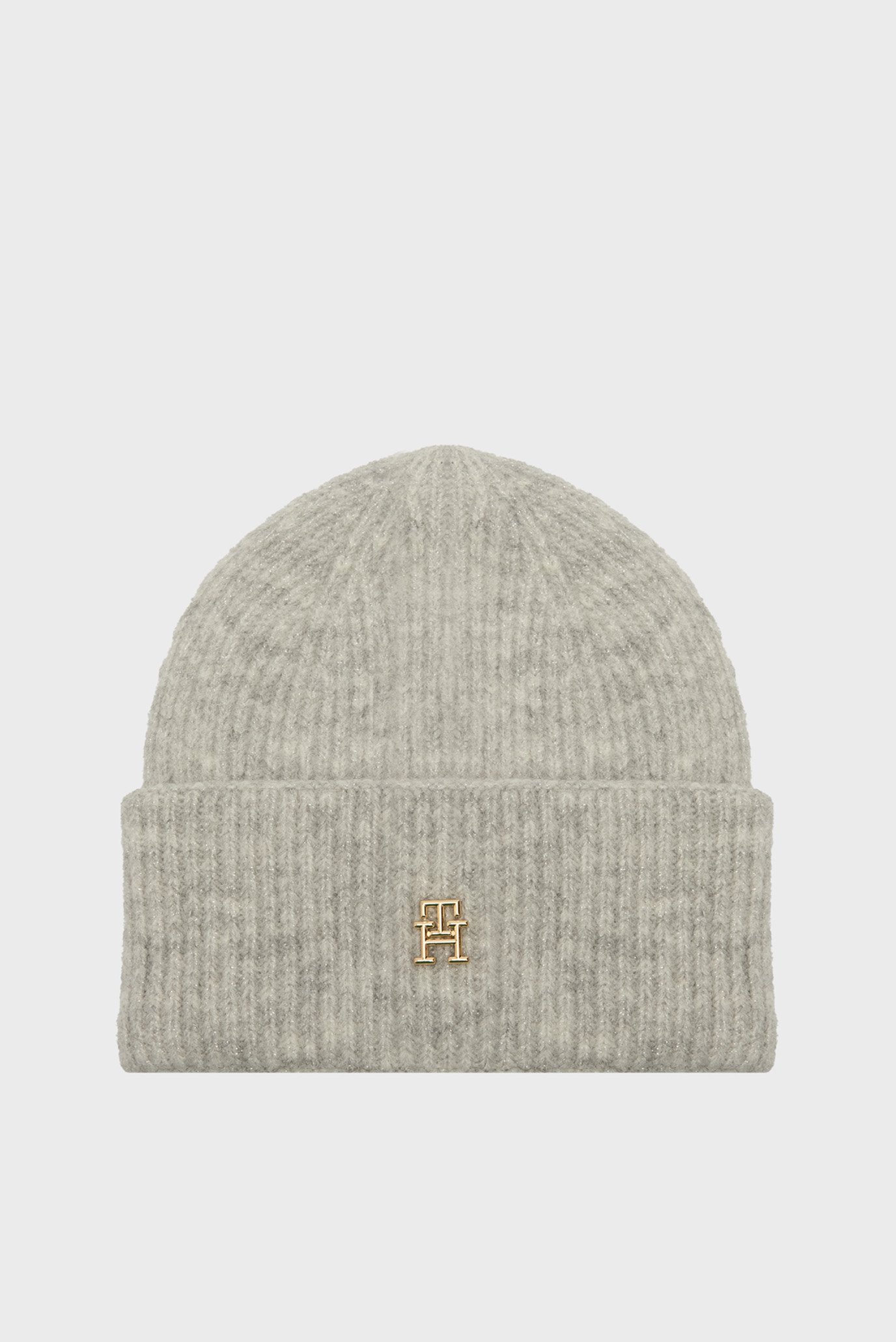 Женская серая шапка TH LUXE BEANIE 1