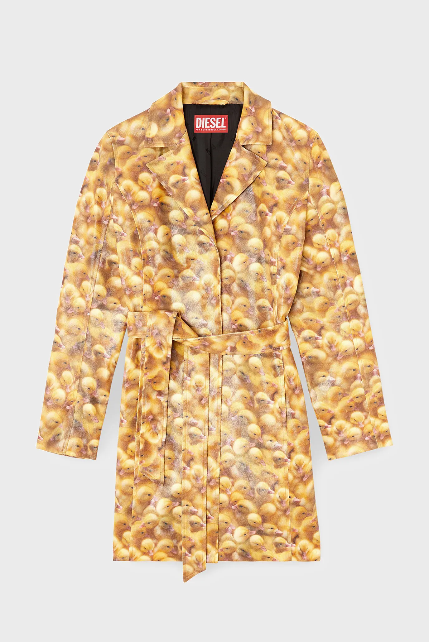 Женский желтый тренч с узором G-OJI GIACCA 5