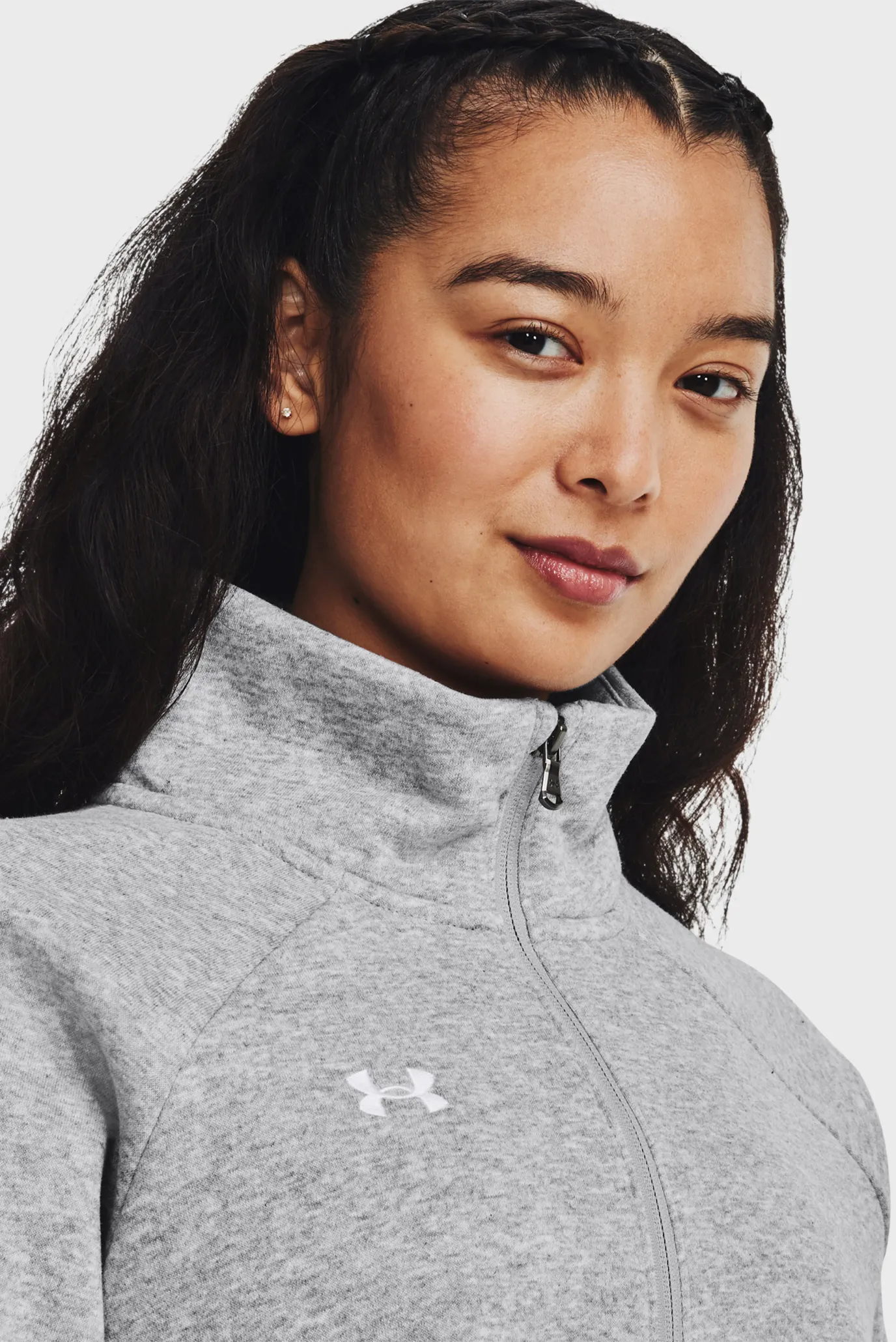 Жіноча сіра спортивна кофта UA Rival Fleece HZ 4