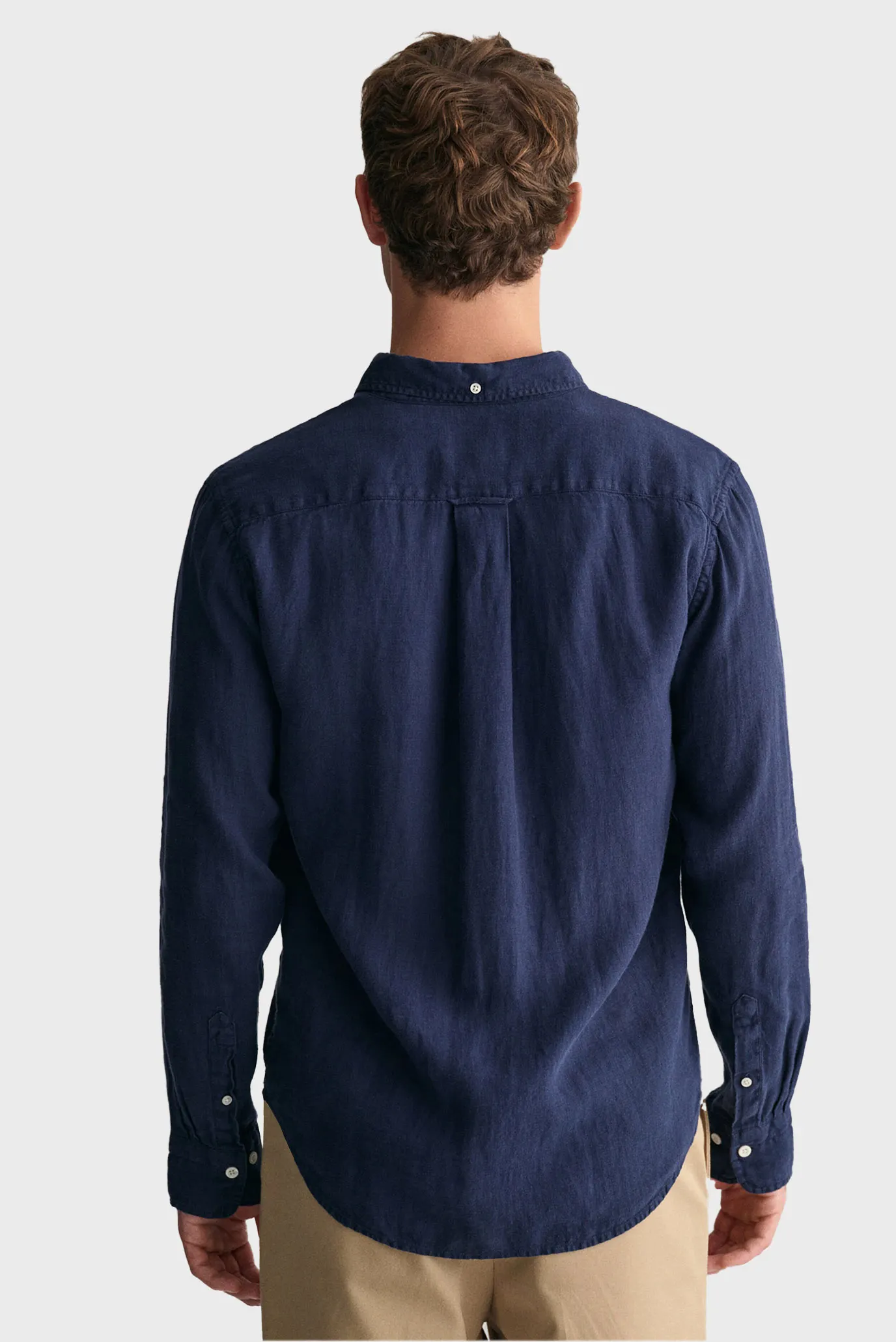 Мужская темно-синяя льняная рубашка REG GMNT DYED LINEN 3