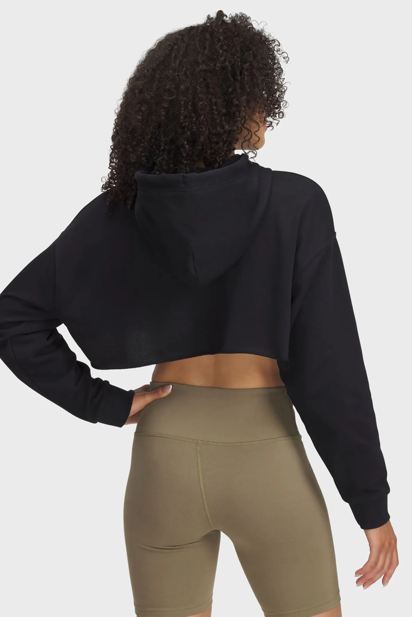 Женское черное худи UA Icon Terry Crop Hoodie 2