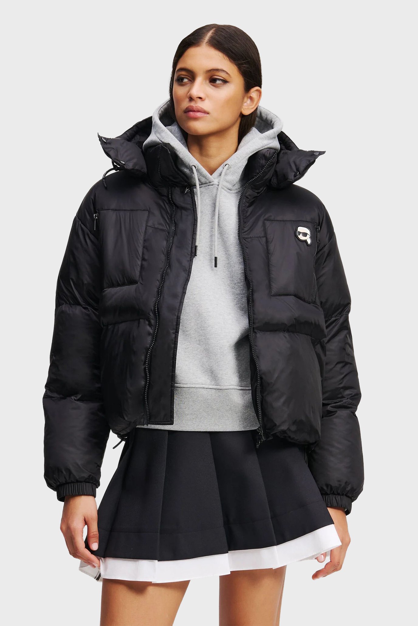 Женская черная куртка IKON Черный XS Karl Lagerfeld A3W15020 Женская черная куртка IKON Черный XS Karl Lagerfeld A3W15020