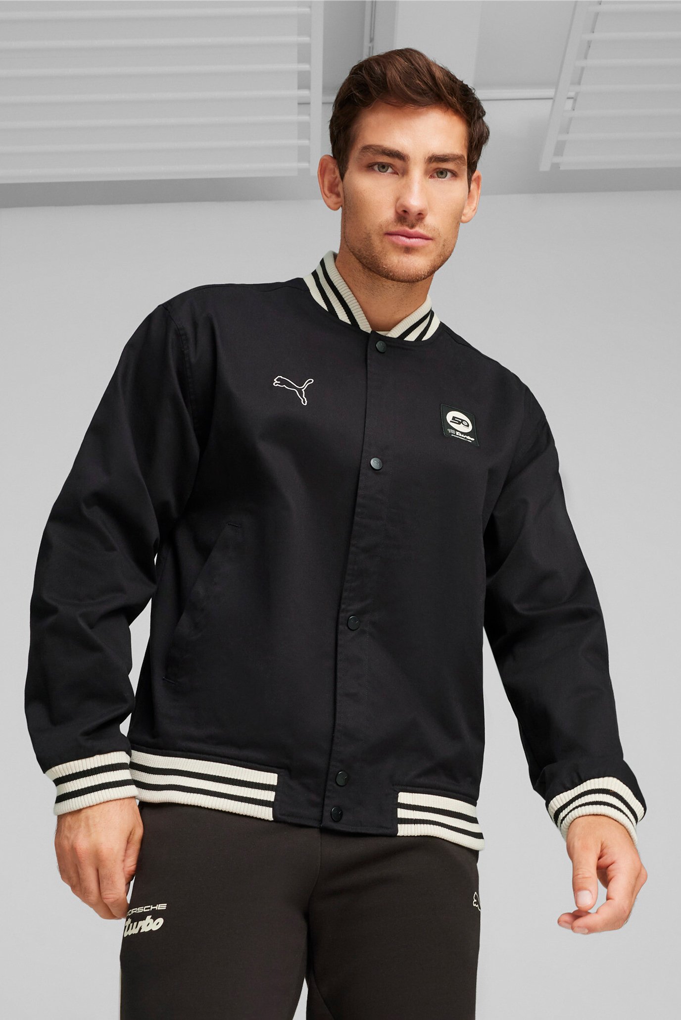 Мужской черный бомбер Porsche Legacy Statement Bomber Jacket 1