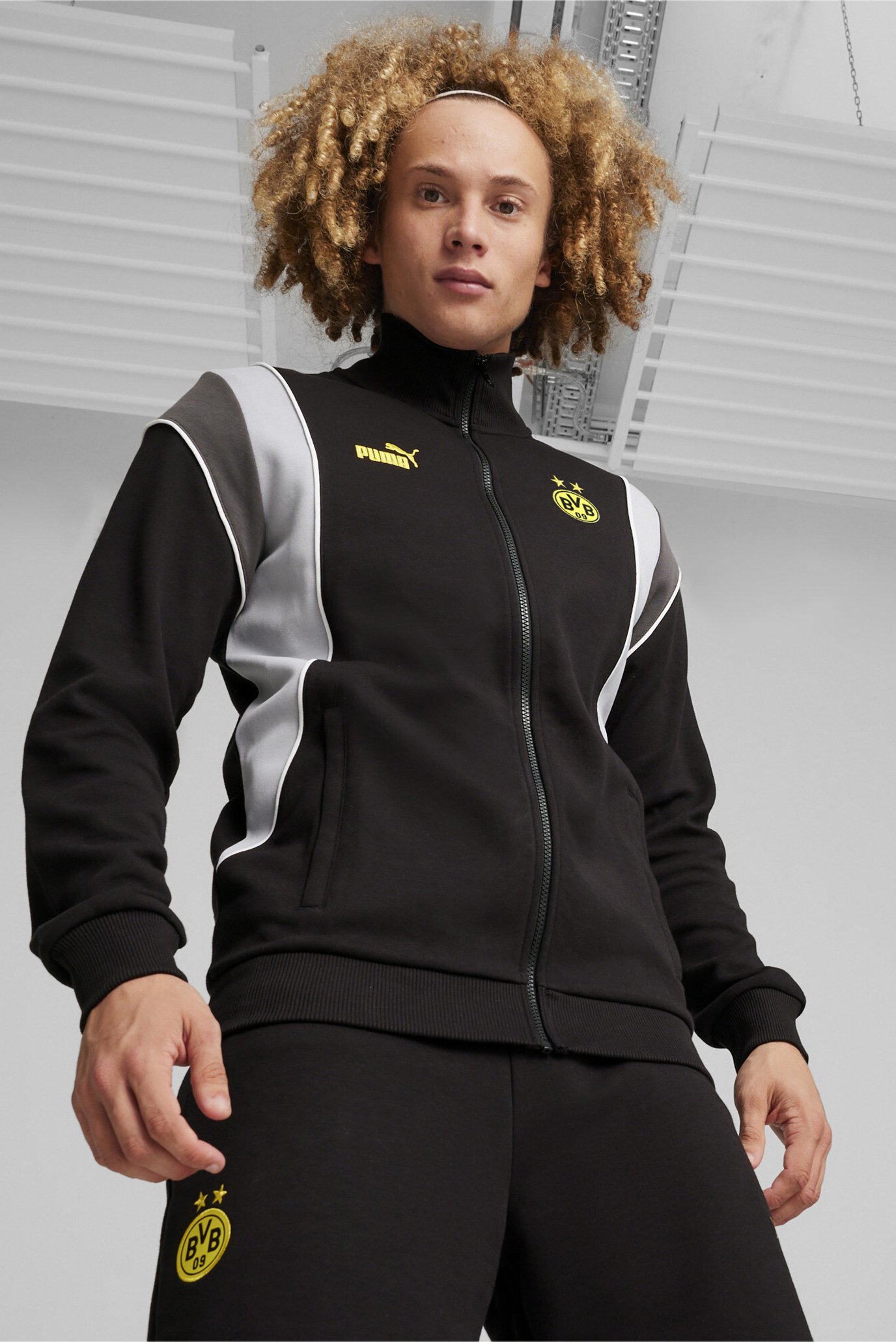 Чоловіча чорна кофта Borussia Dortmund FtblArchive Track Jacket 1