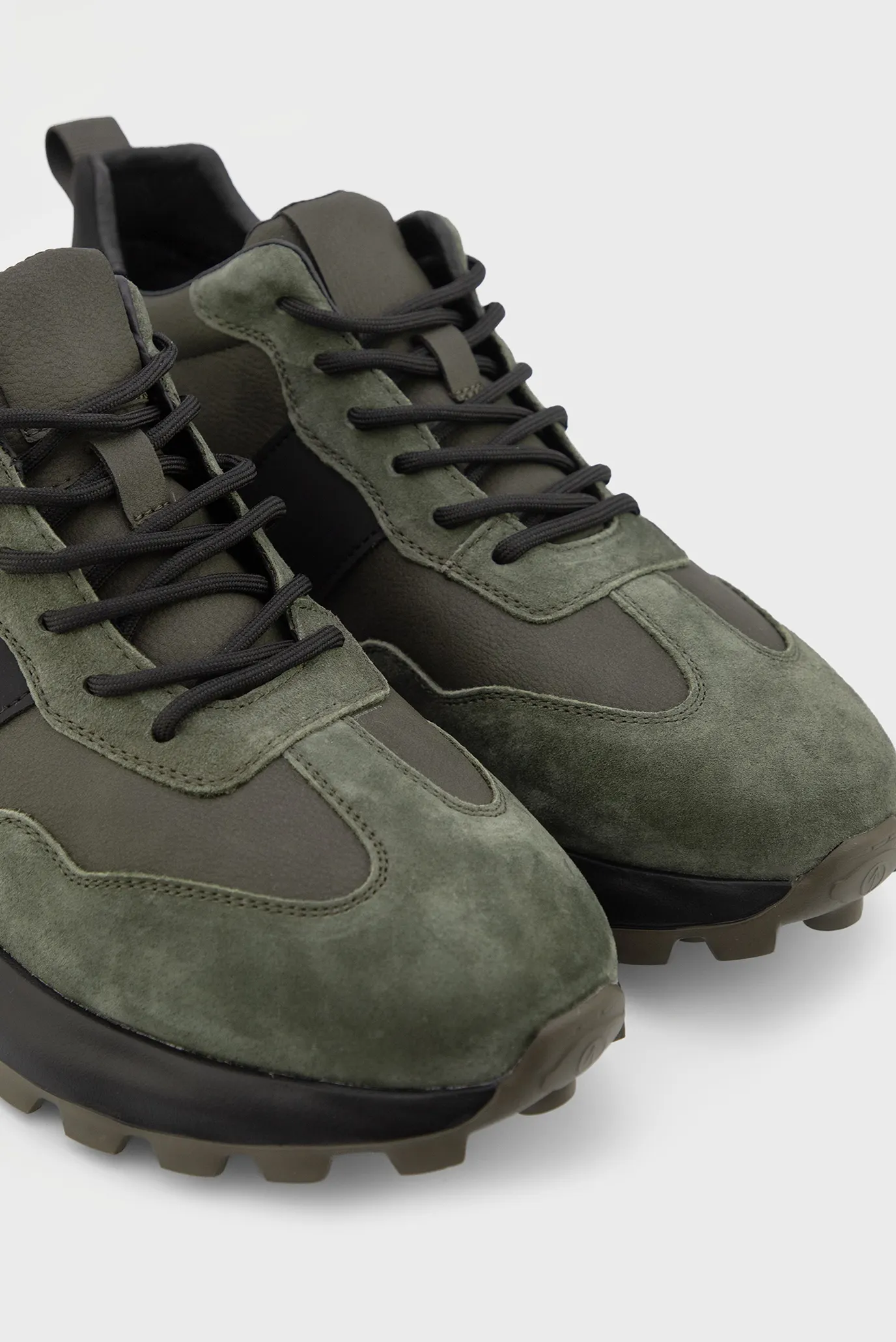 Мужские оливковые замшевые хайтопы 5