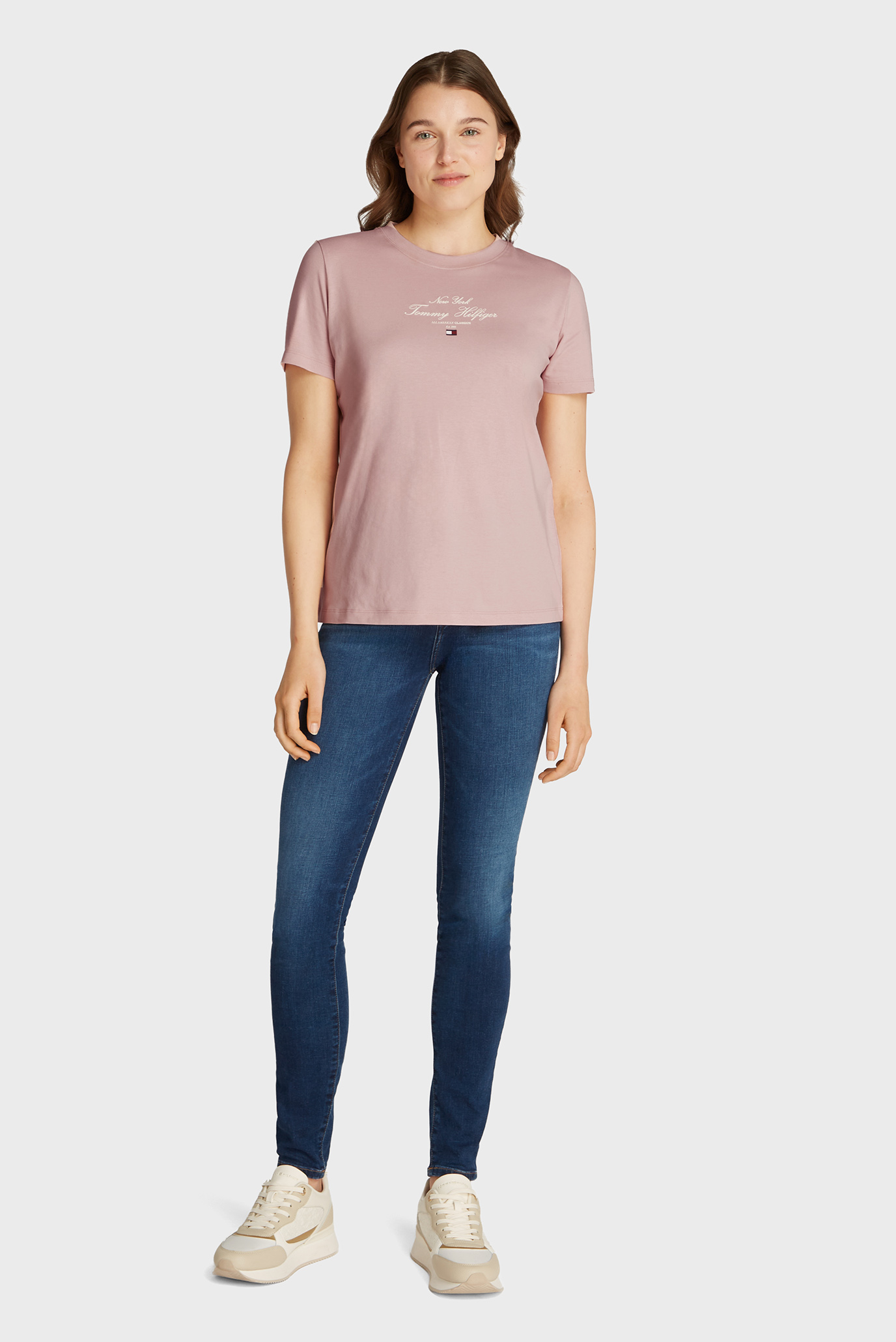 Женская розовая футболка REG SCRIPT C-NK SS Розовый M Tommy Hilfiger WW0WW43895 Женская розовая футболка REG SCRIPT C-NK SS Розовый M Tommy Hilfiger WW0WW43895