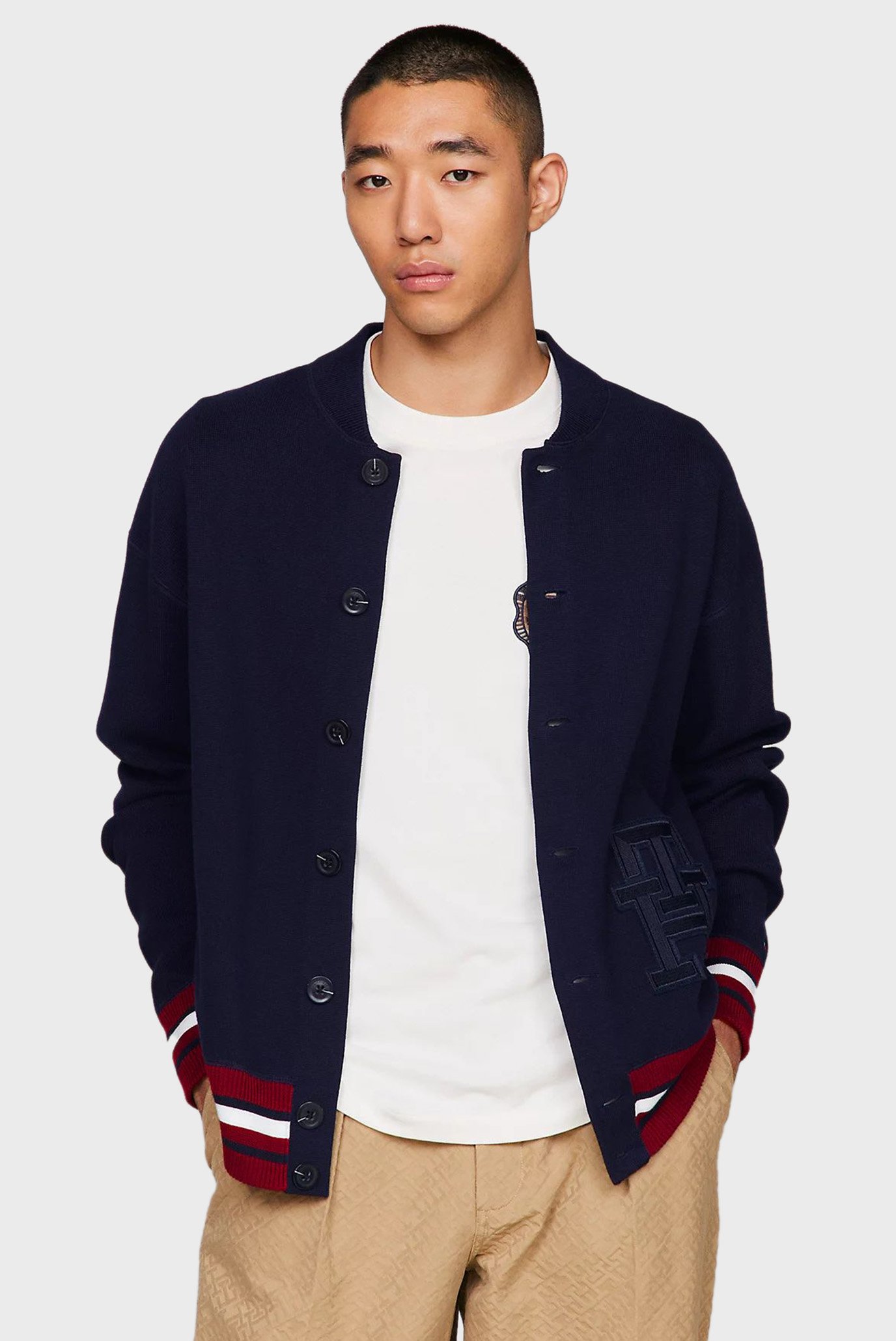 Мужской темно-синий кардиган MONOGRAM VARSITY BOMBER 1