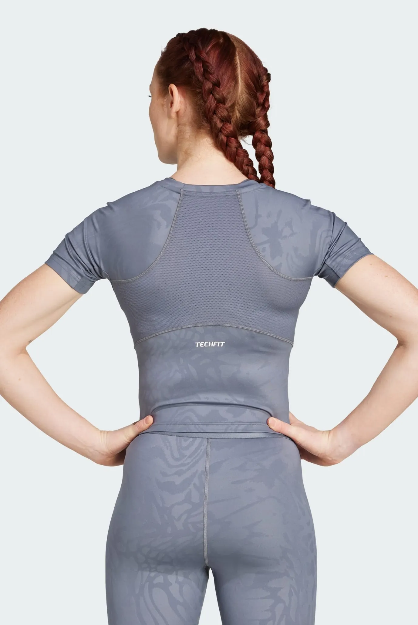 Женская серая футболка с узором Techfit Printed 3