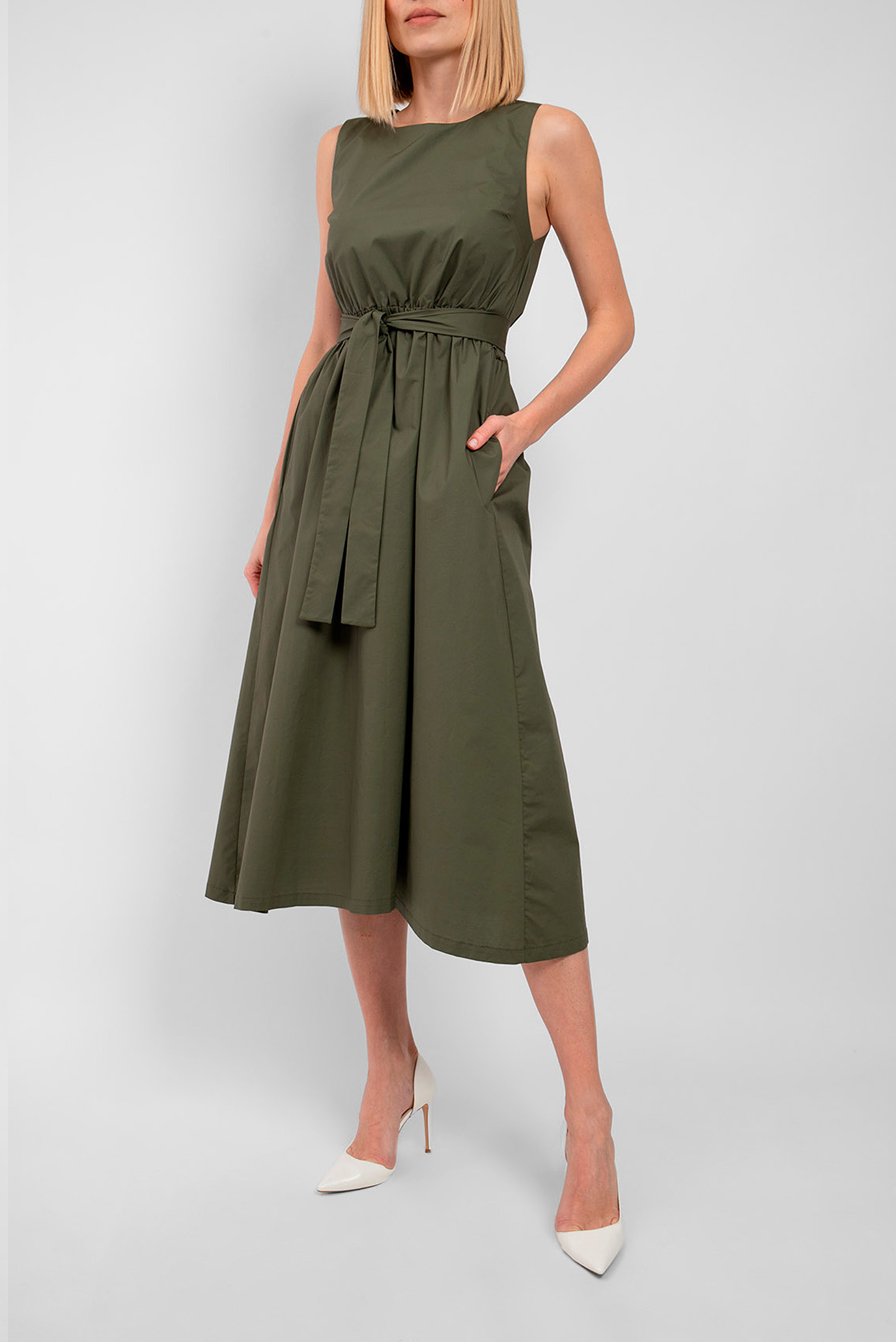 Женское зеленое платье 1
