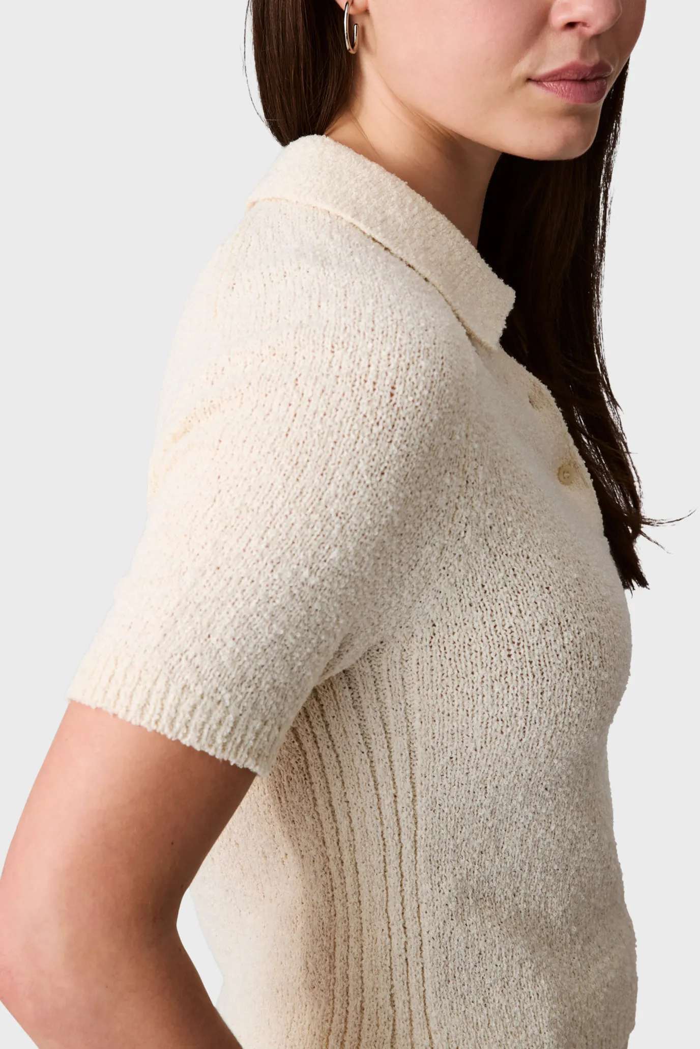 Женское белое поло Summer Boucle 5