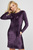 Женское фиолетовое велюровое платье