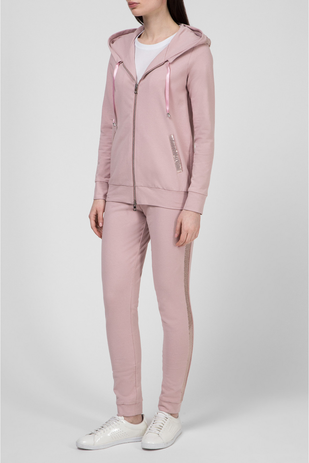 Женский розовый спортивный костюм (кофта, брюки) 1